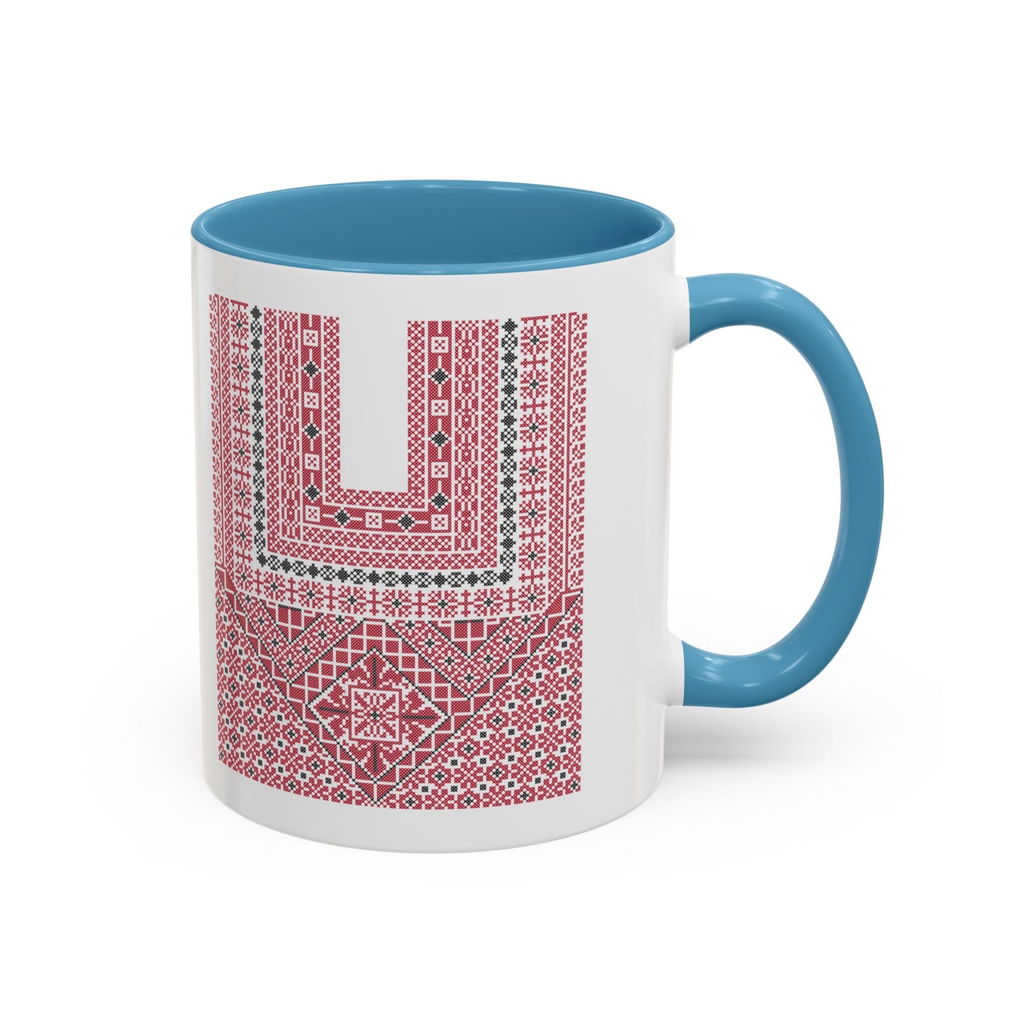 Ramallah Chest Panel, The Heritage Threads Mug (Third), A Sip of Palestinian Heritage.