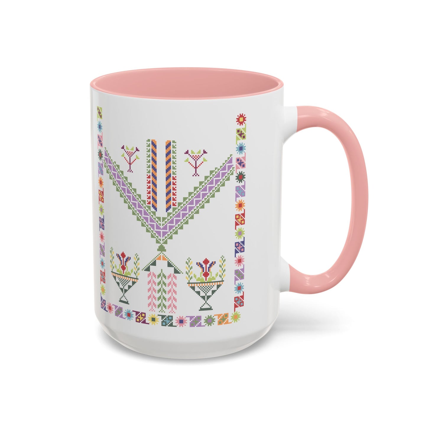 "Plant  Pot" Tulkaram Chest Panel Mug,  A Sip of Palestinian Heritage.