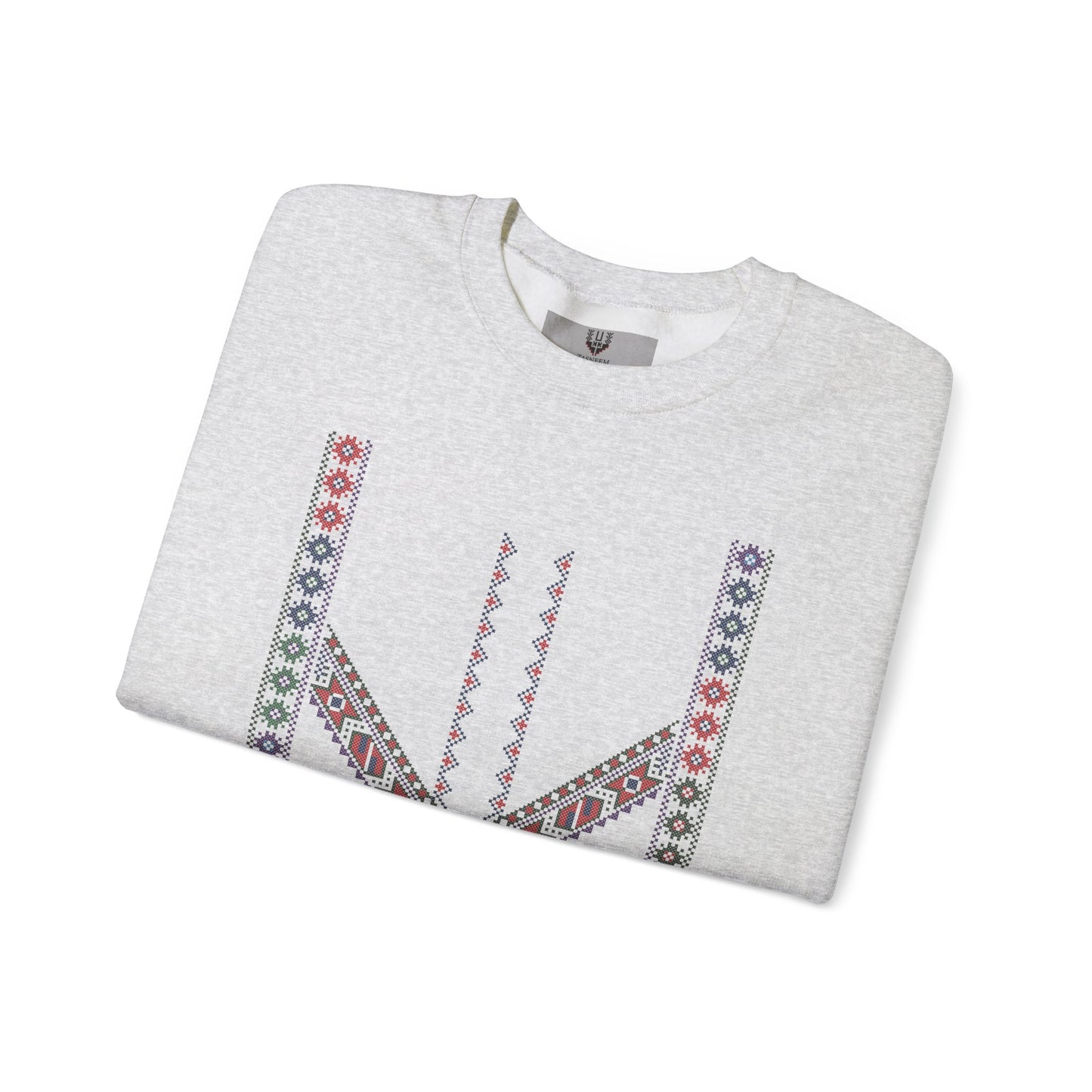 Tulkaram "Stones of the Home" Chest Panel- Palestinian Thobe Design- Crewneck Sweatshirt.