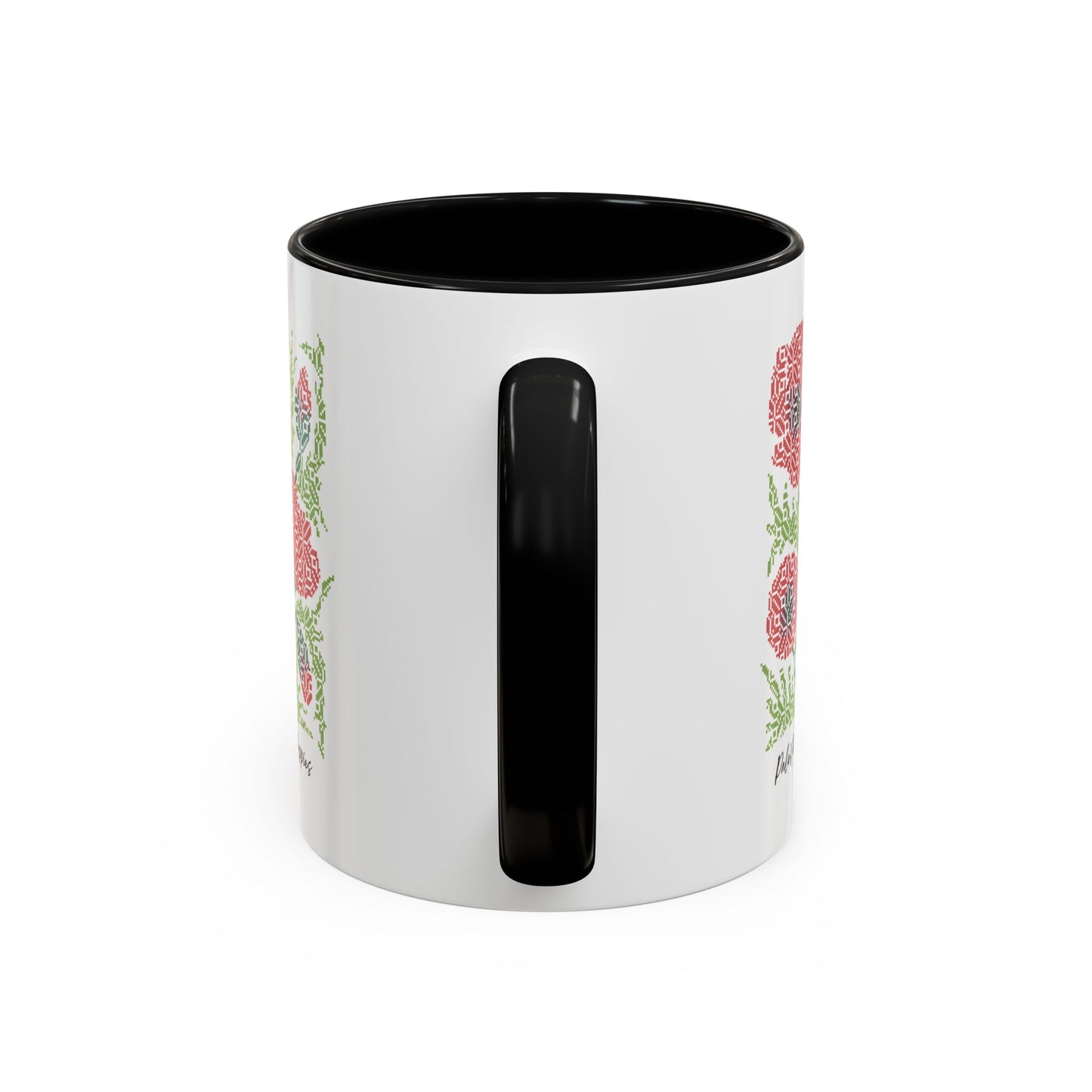 Palestinian Poppies Mug, A Sip of Palestinian Heritage.