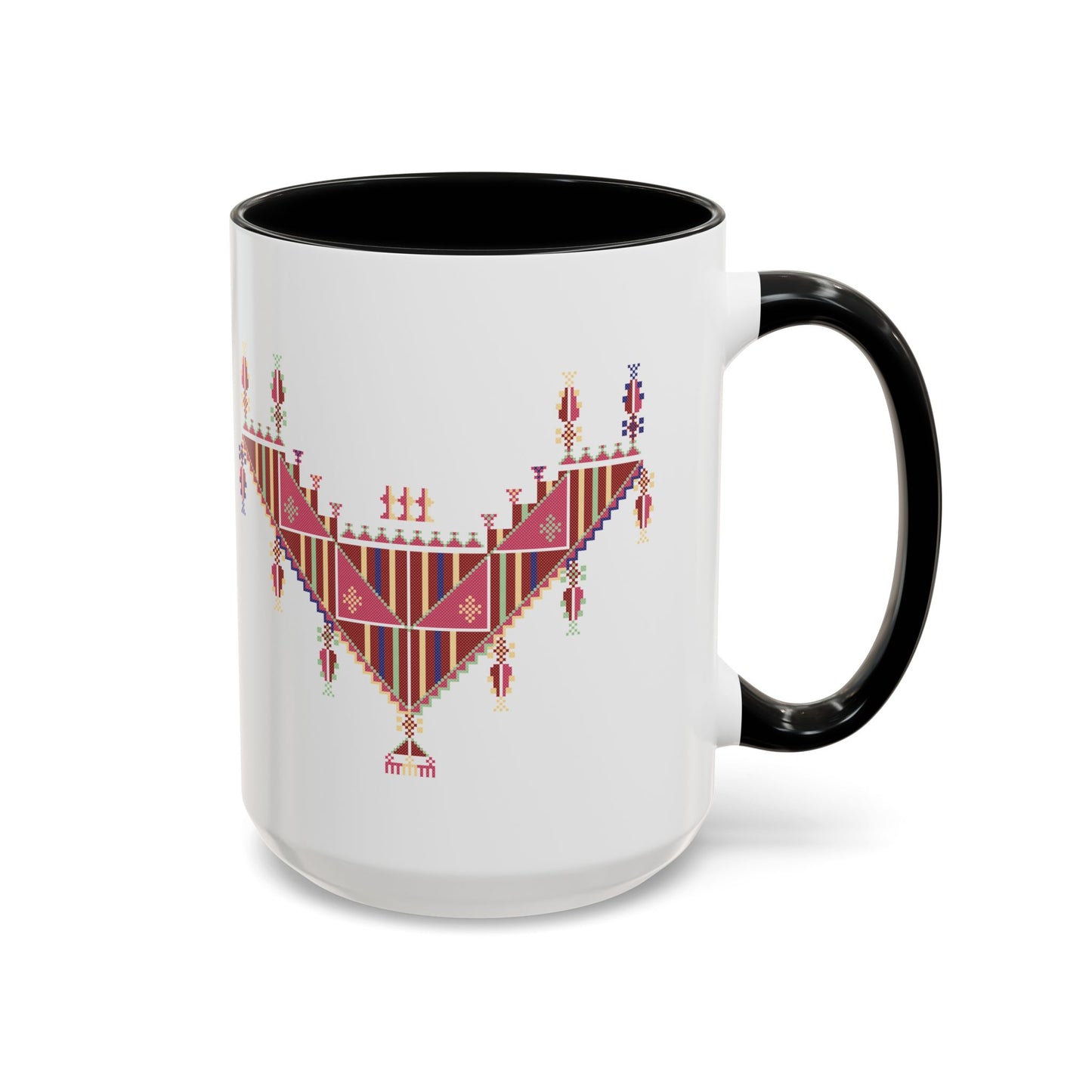 Gaza Chest Panel Mugs, old thobe (3), A Sip of Palestinian Heritage.