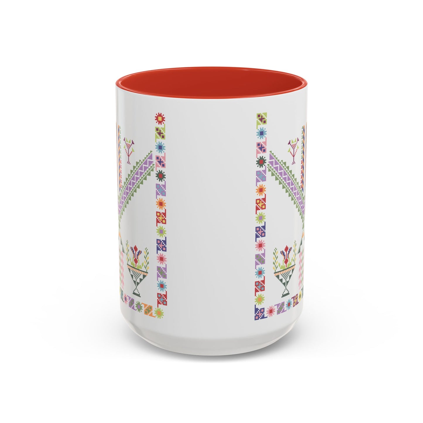 "Plant  Pot" Tulkaram Chest Panel Mug,  A Sip of Palestinian Heritage.