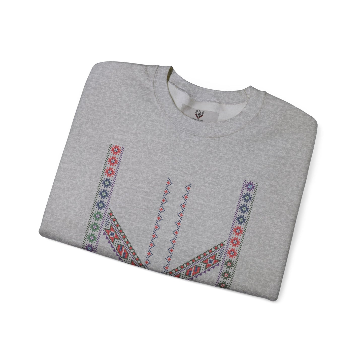 Tulkaram "Stones of the Home" Chest Panel- Palestinian Thobe Design- Crewneck Sweatshirt.