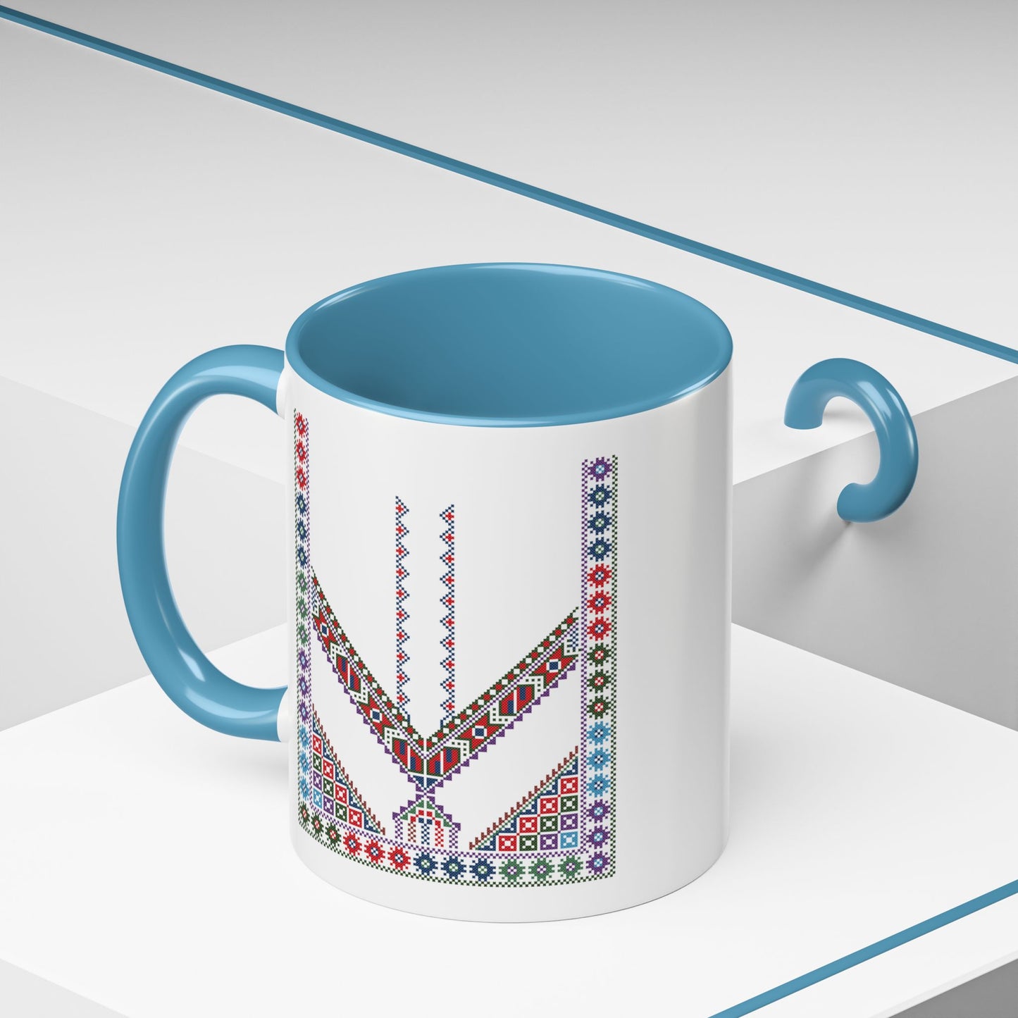 "Stones of Home" Tulkaram Chest Panel Mug,  A Sip of Palestinian Heritage.