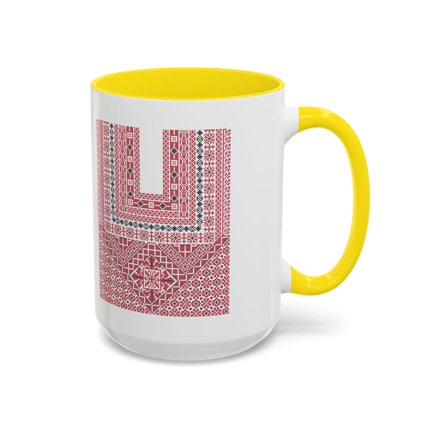 Ramallah Chest Panel, The Heritage Threads Mug (Third), A Sip of Palestinian Heritage.