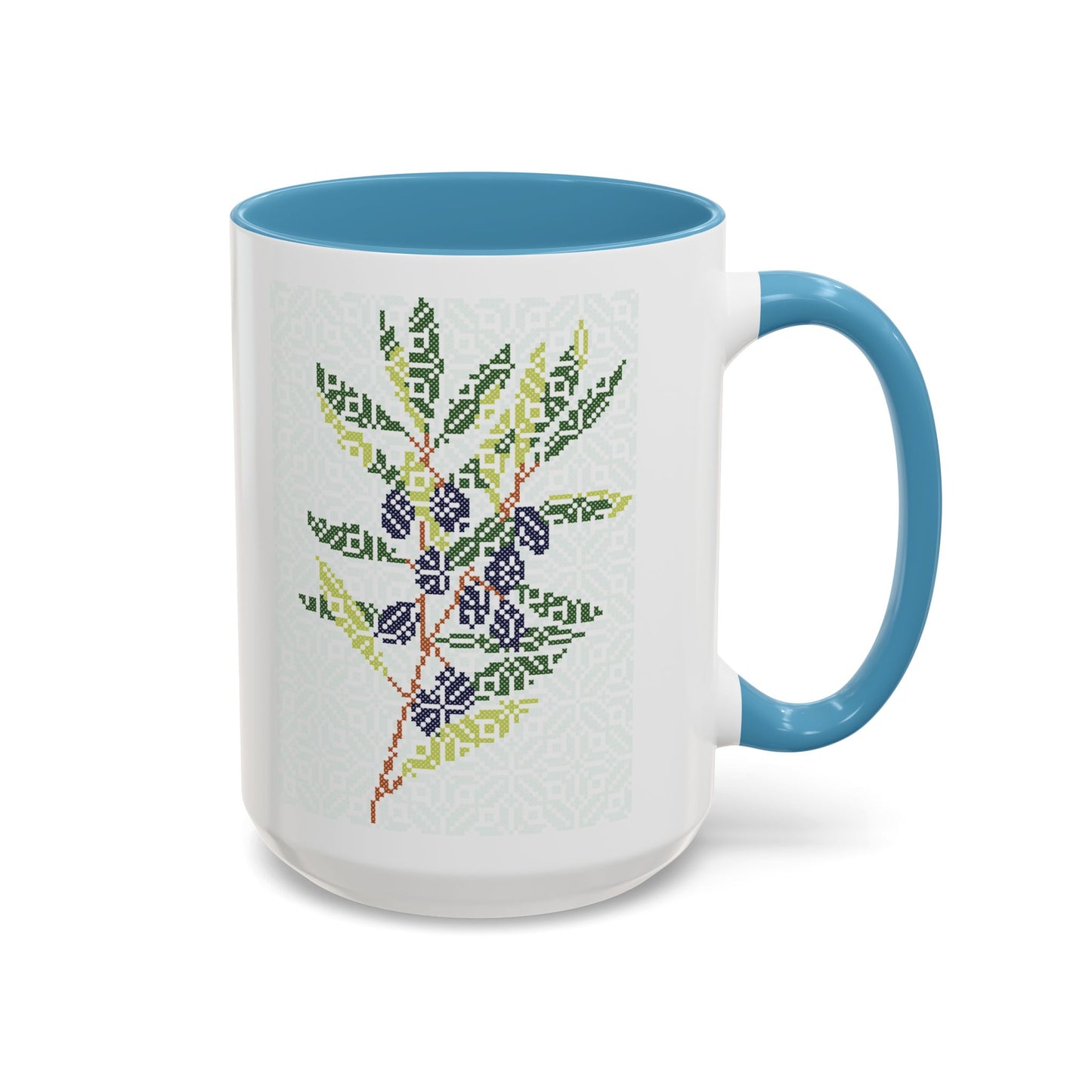 Palestinian Olive Branch Mug, A Sip of Palestinian Heritage.