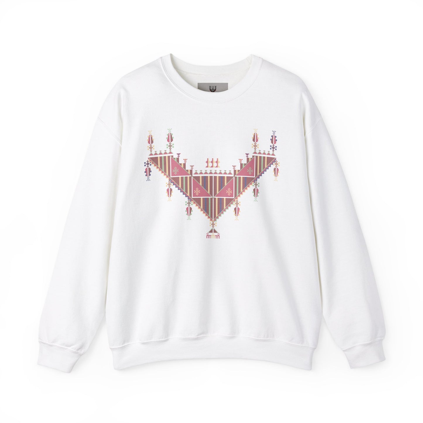 Gaza Chest Panel- Palestinian Thobe Design (3)- Crewneck Sweatshirt.