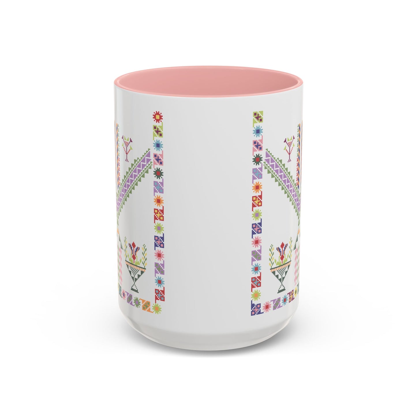 "Plant  Pot" Tulkaram Chest Panel Mug,  A Sip of Palestinian Heritage.