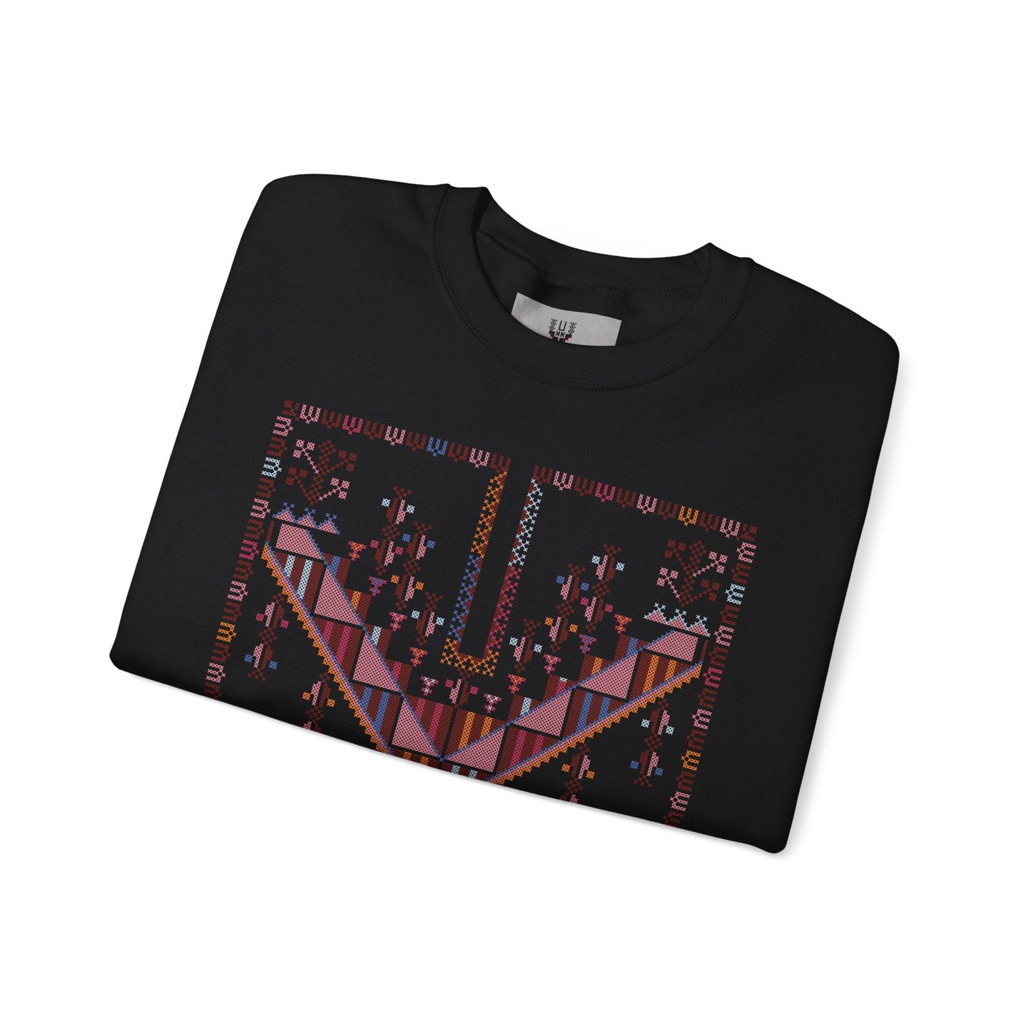 Gaza Chest Panel- Palestinian Thobe Design (1)- Crewneck Sweatshirt.