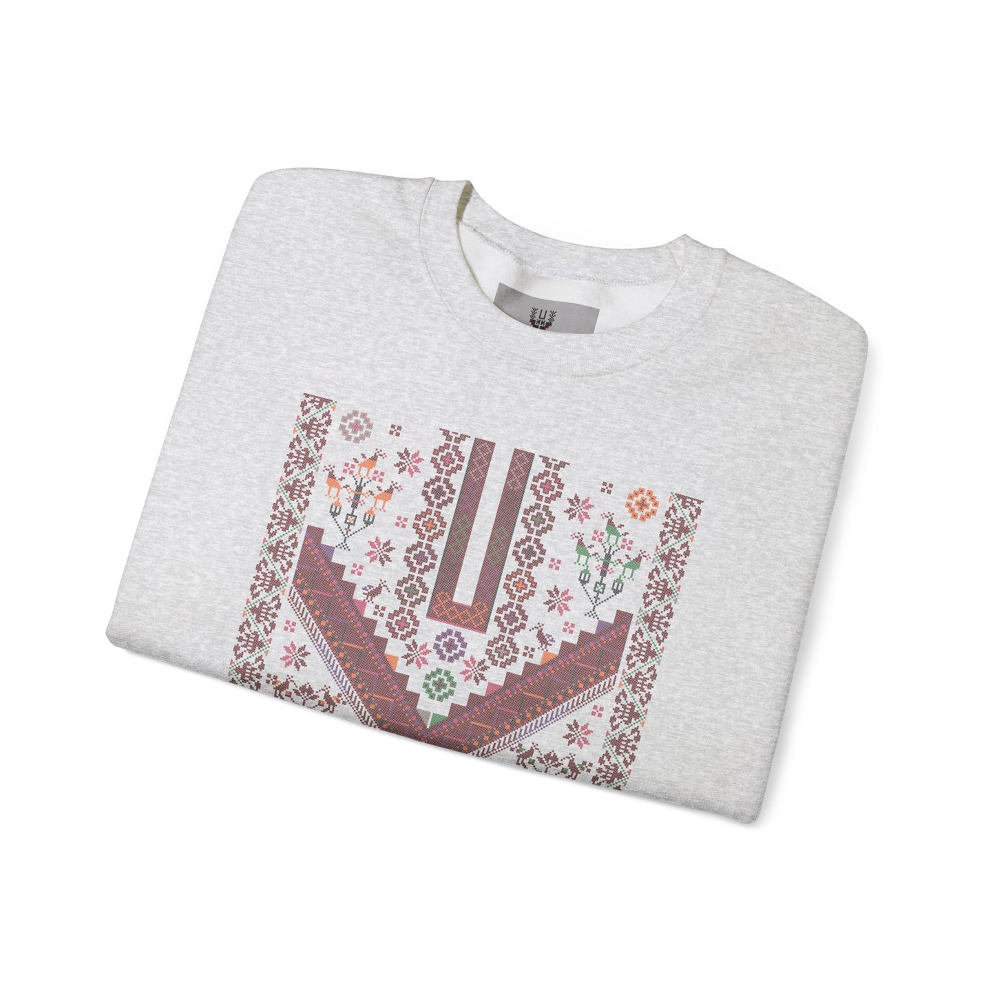 Jersulem Chest Panel- Palestinian Thobe Design (Lifta and Deir Yaseen)- Crewneck Sweatshirt.