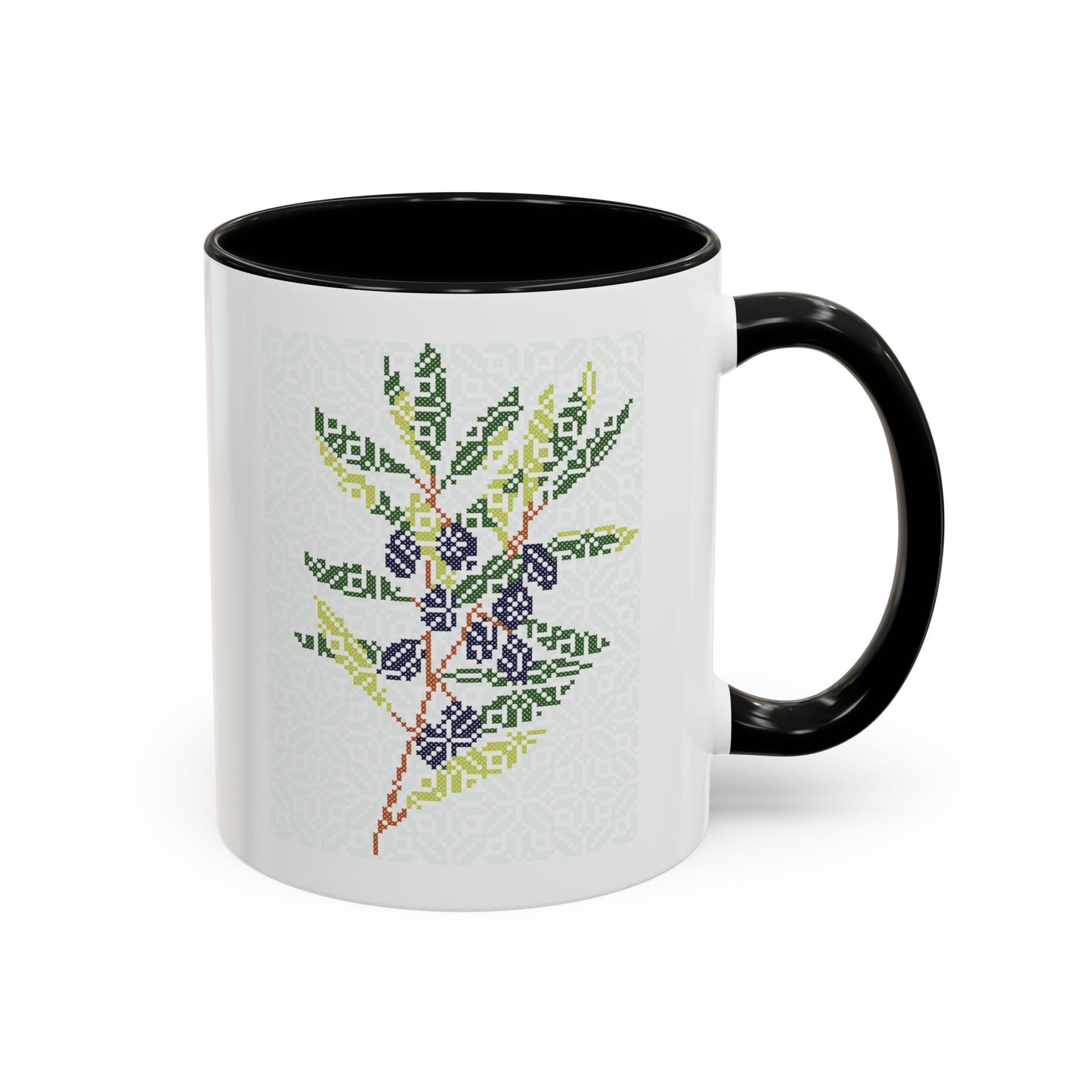 Palestinian Olive Branch Mug, A Sip of Palestinian Heritage.