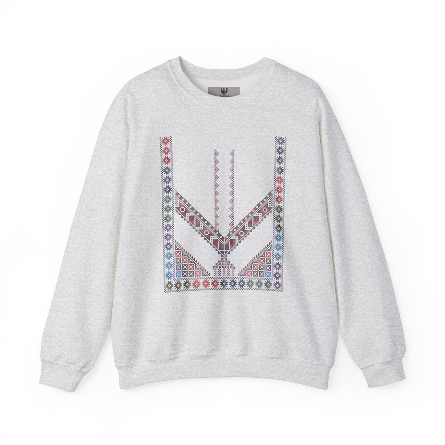 Tulkaram "Stones of the Home" Chest Panel- Palestinian Thobe Design- Crewneck Sweatshirt.