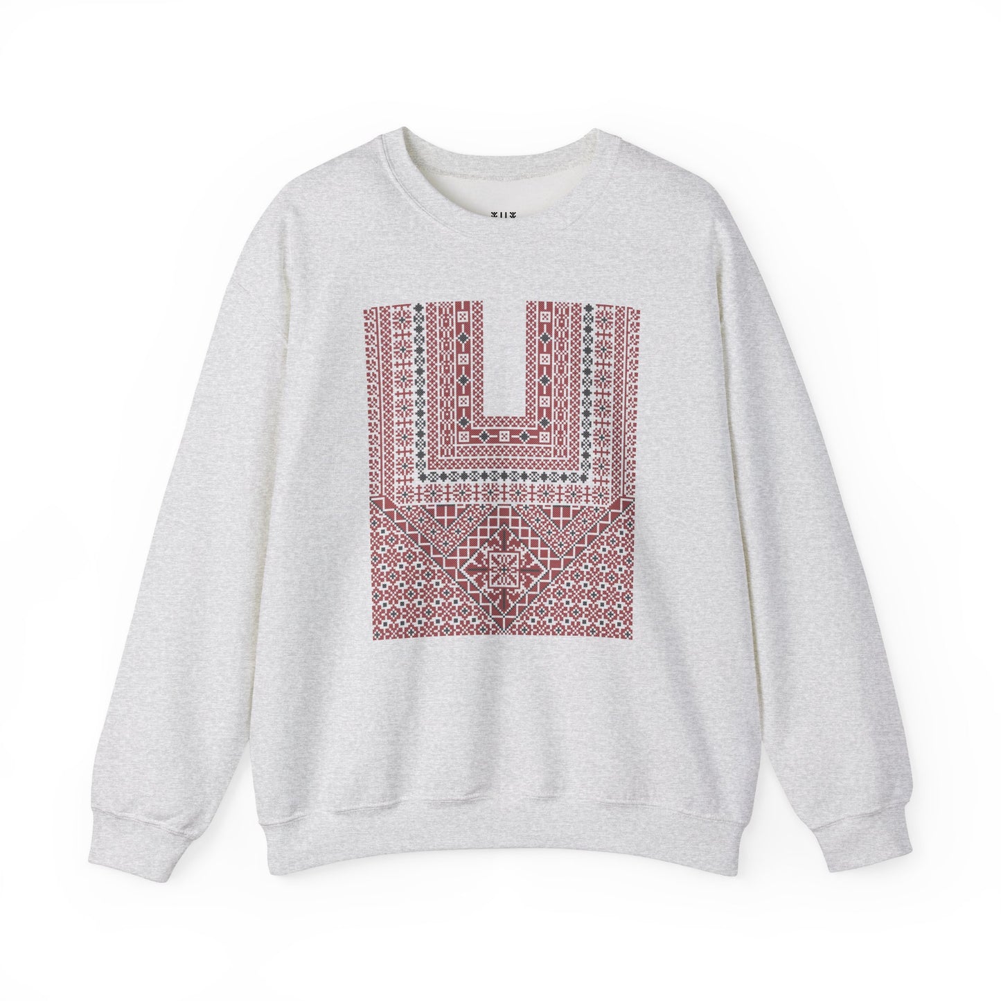 Ramallah Chest Panel- Palestinian Thobe Design (Third)- Crewneck Sweatshirt.