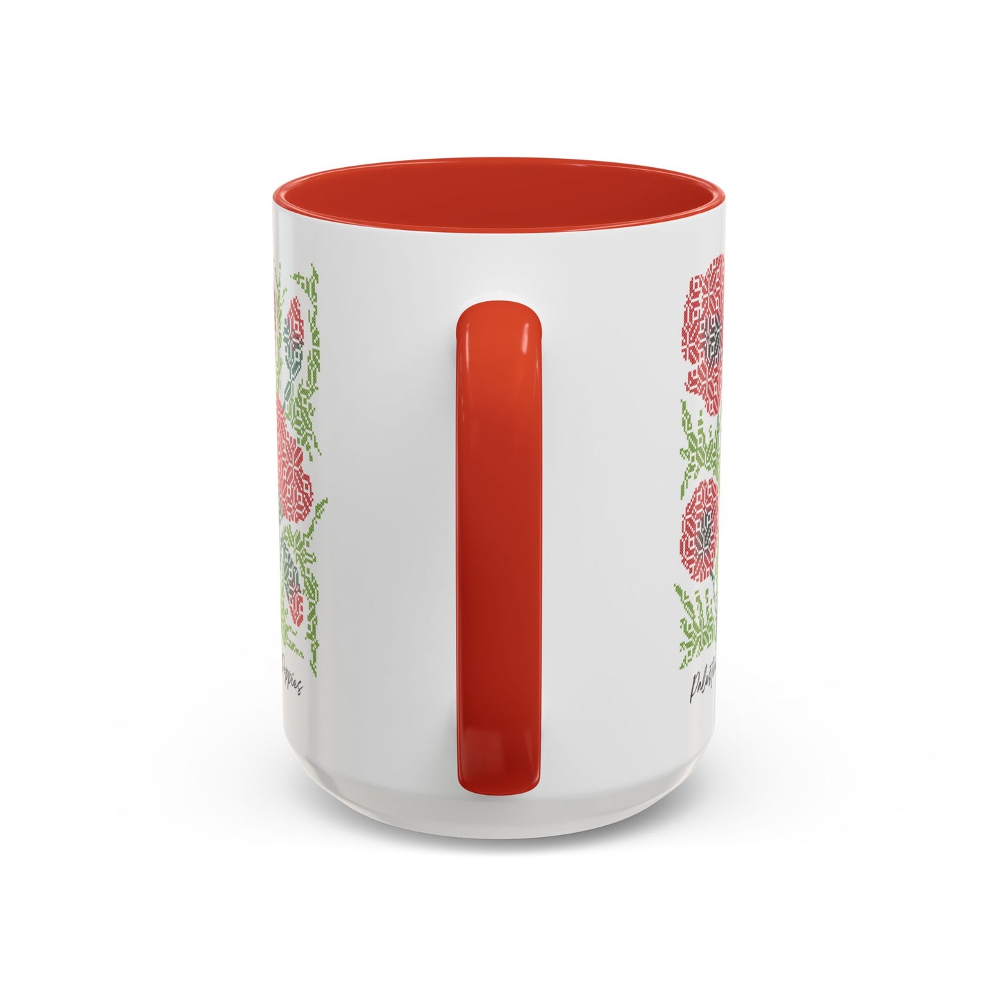 Palestinian Poppies Mug, A Sip of Palestinian Heritage.