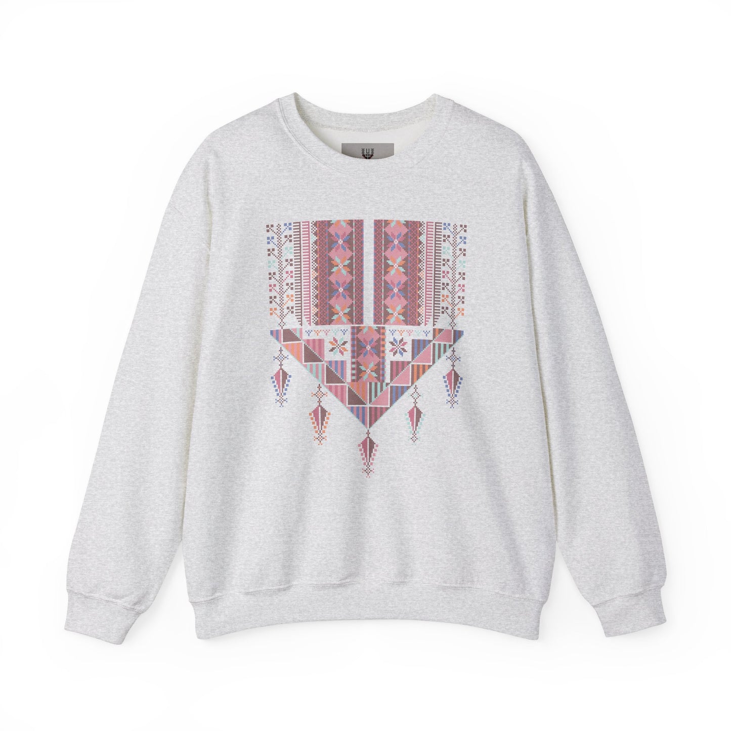 Gaza Chest Panel- Palestinian Thobe Design (2)- Crewneck Sweatshirt.