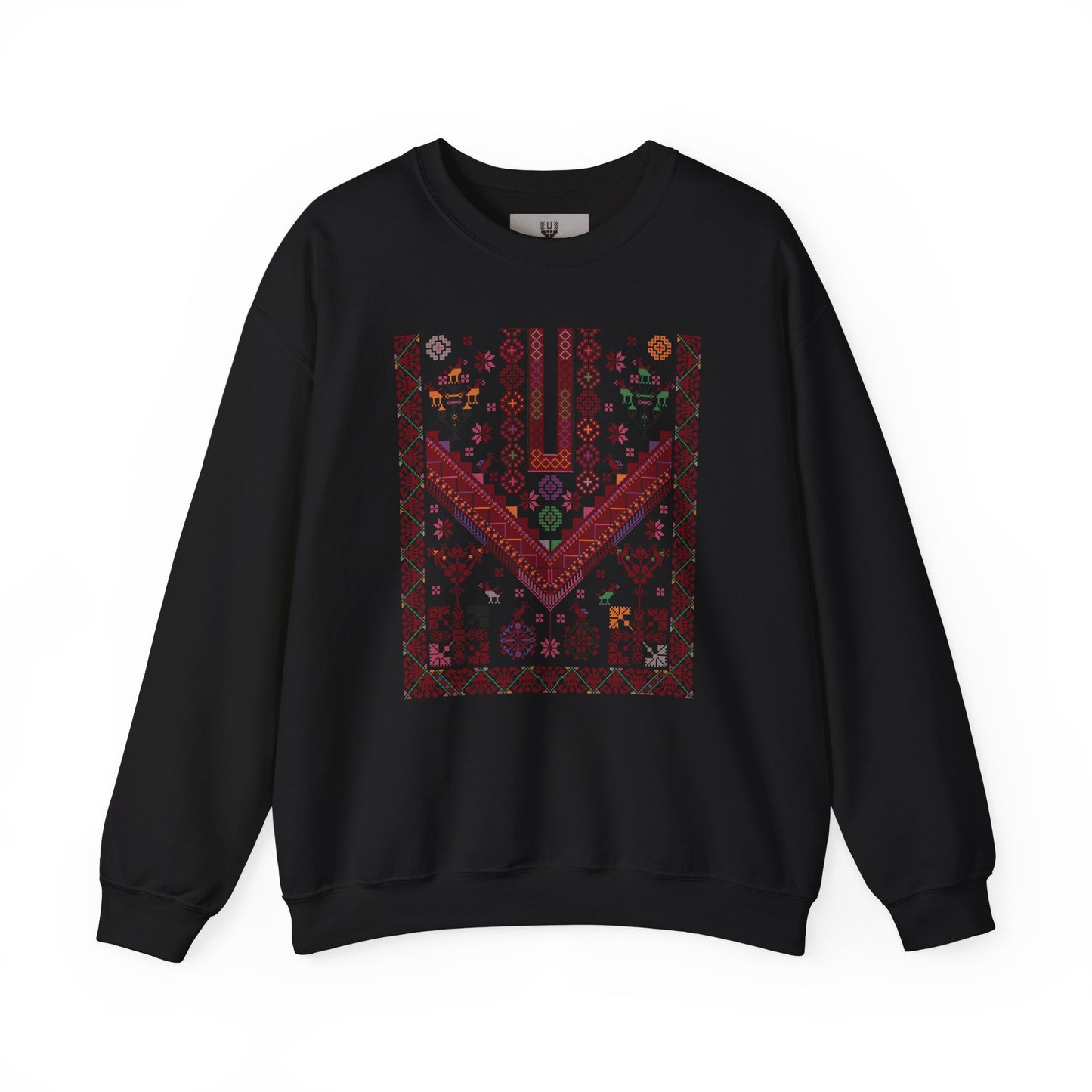 Jersulem Chest Panel- Palestinian Thobe Design (Lifta and Deir Yaseen)- Crewneck Sweatshirt.