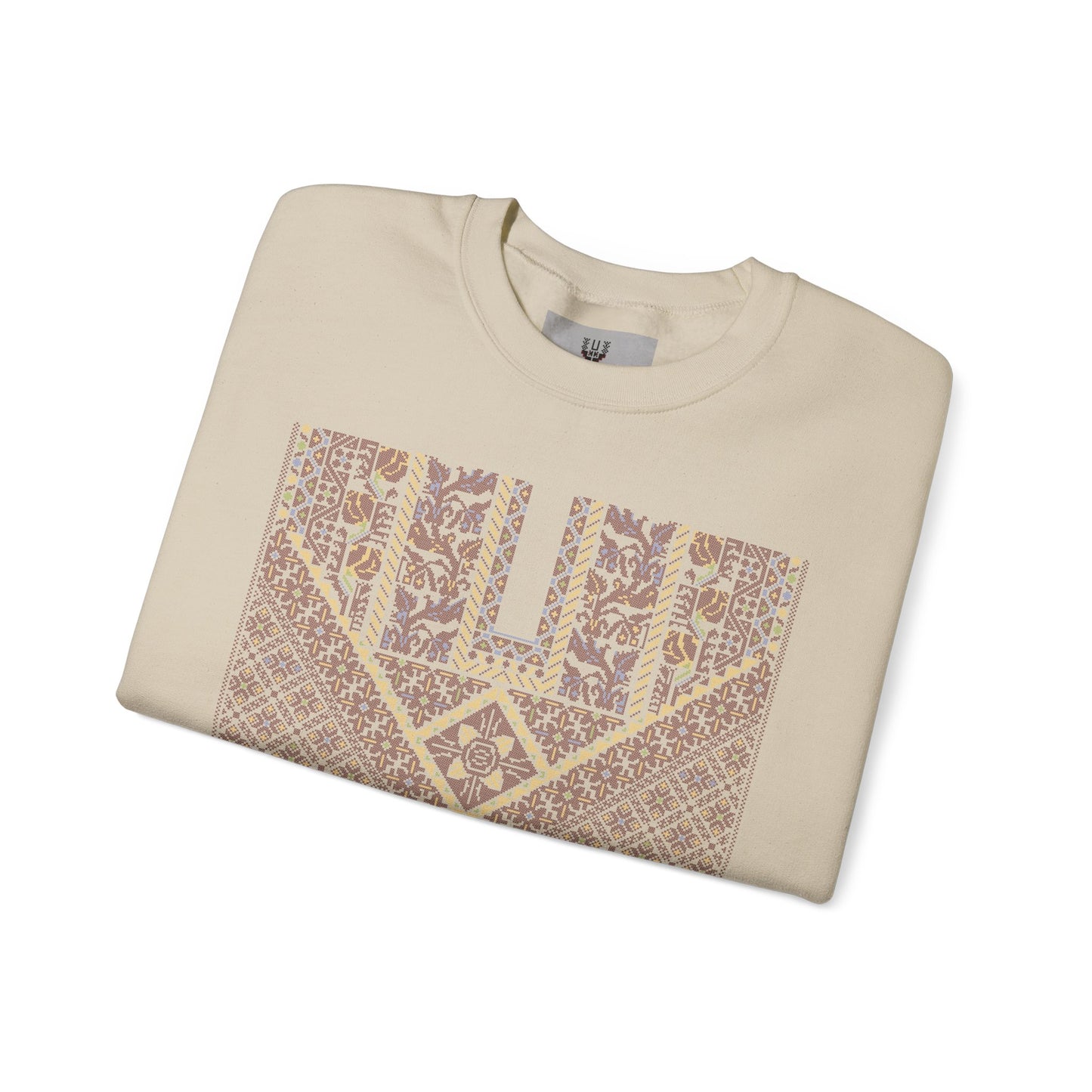 Jersulem Chest Panel- Palestinian Thobe Design (Khirbet Louz)- Crewneck Sweatshirt.