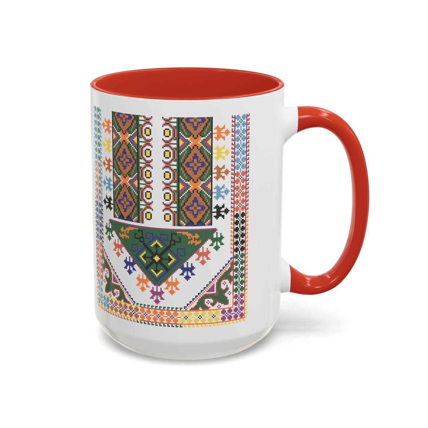 "Basil" Tulkaram Chest Panel Mug,  A Sip of Palestinian Heritage.