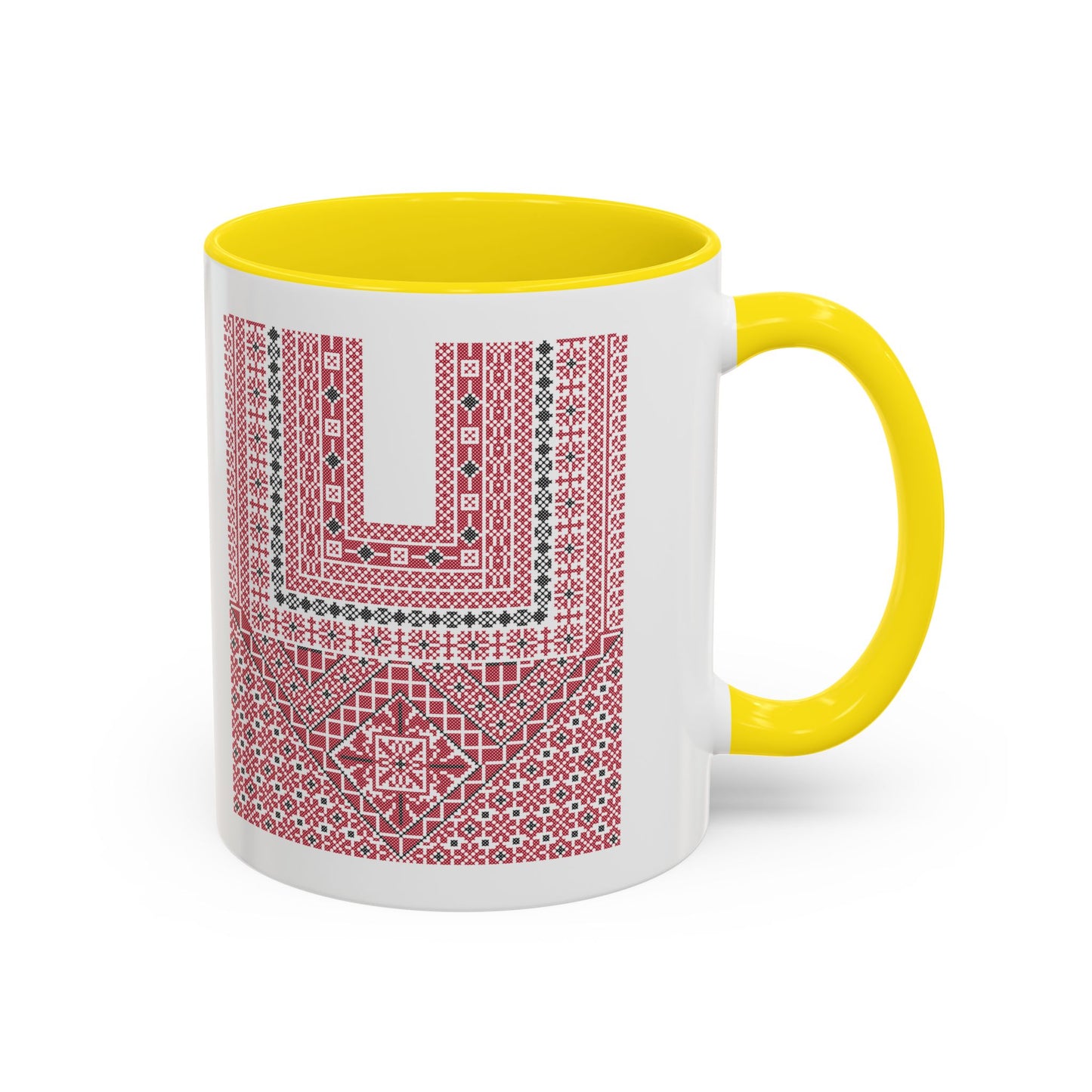 Ramallah Chest Panel, The Heritage Threads Mug (Third), A Sip of Palestinian Heritage.