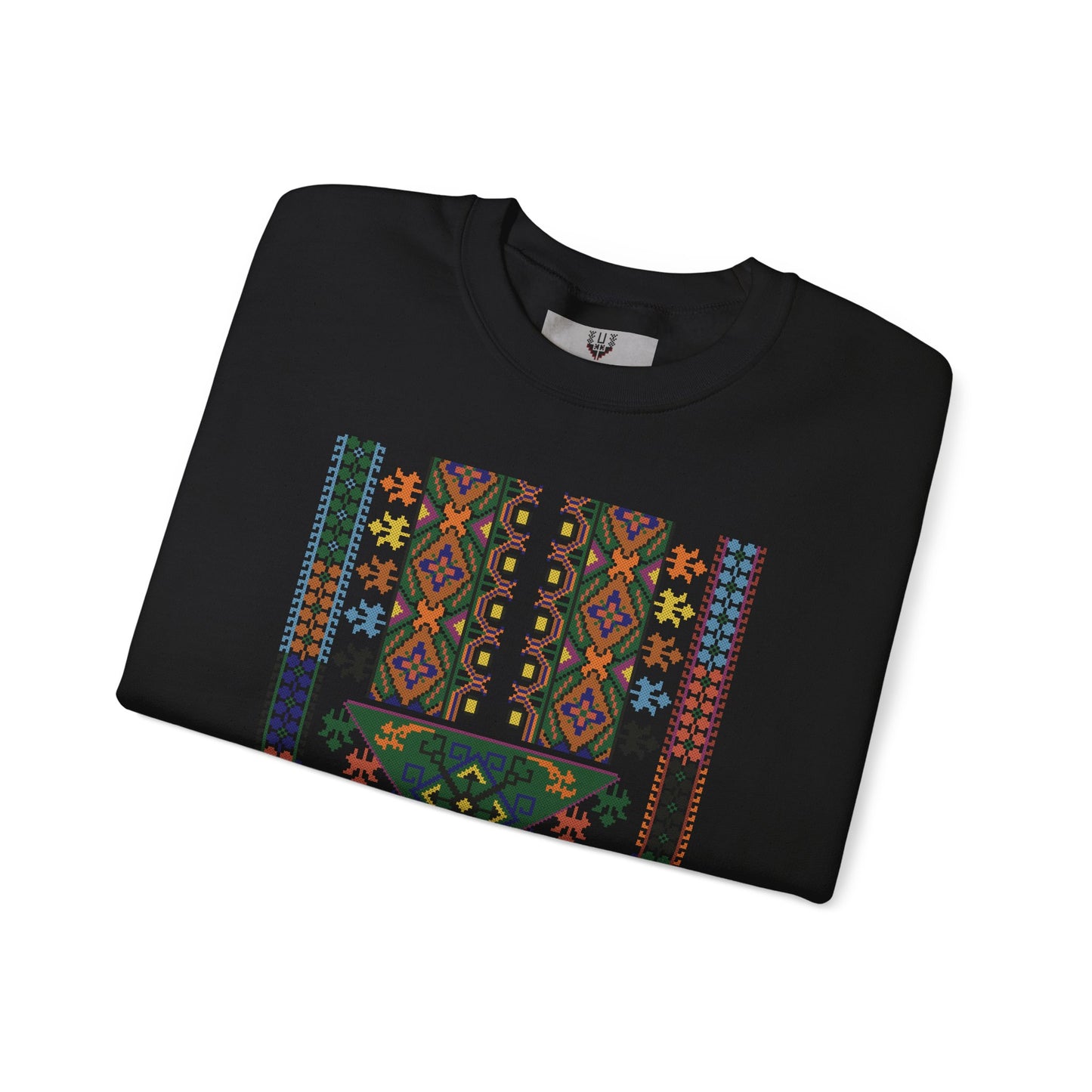 Tulkaram "Basil" Chest Panel- Palestinian Thobe Design- Crewneck Sweatshirt.