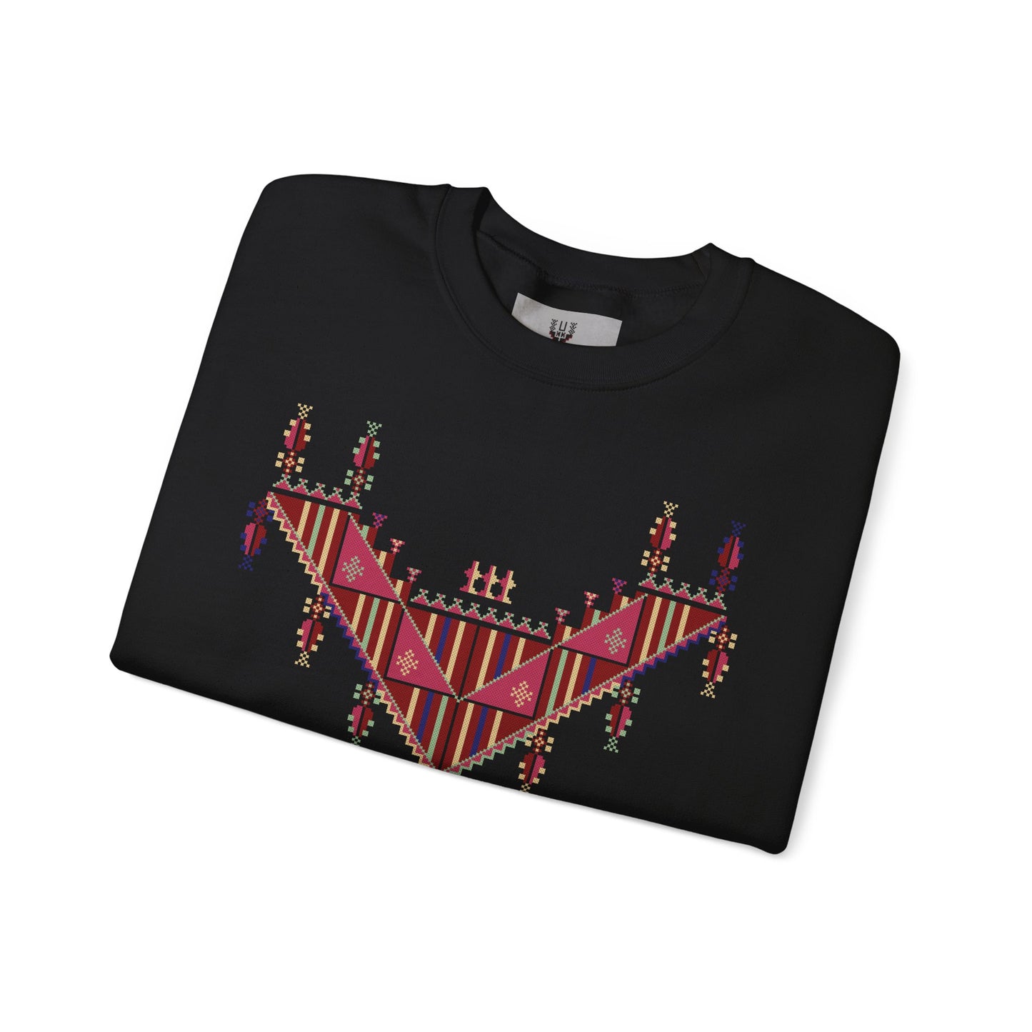 Gaza Chest Panel- Palestinian Thobe Design (3)- Crewneck Sweatshirt.