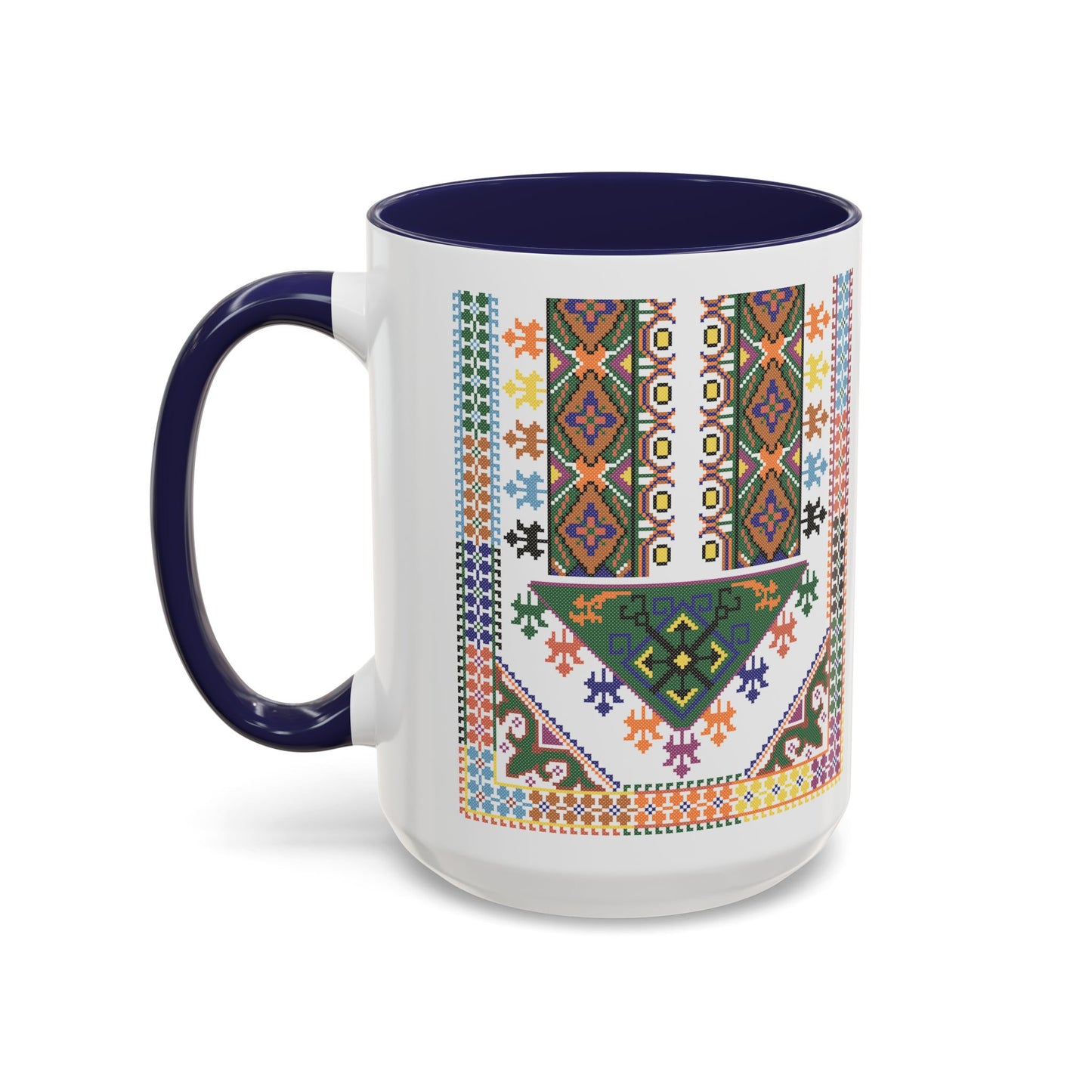 "Basil" Tulkaram Chest Panel Mug,  A Sip of Palestinian Heritage.