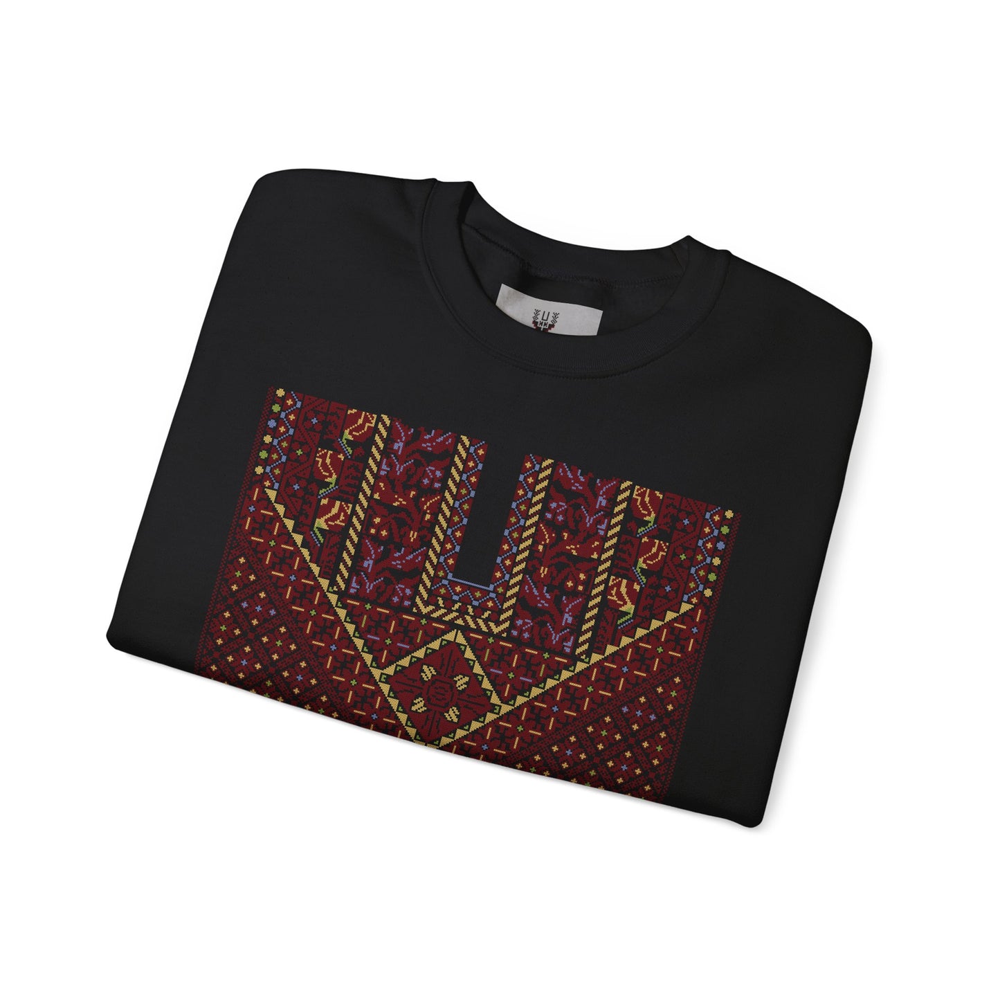 Jersulem Chest Panel- Palestinian Thobe Design (Khirbet Louz)- Crewneck Sweatshirt.