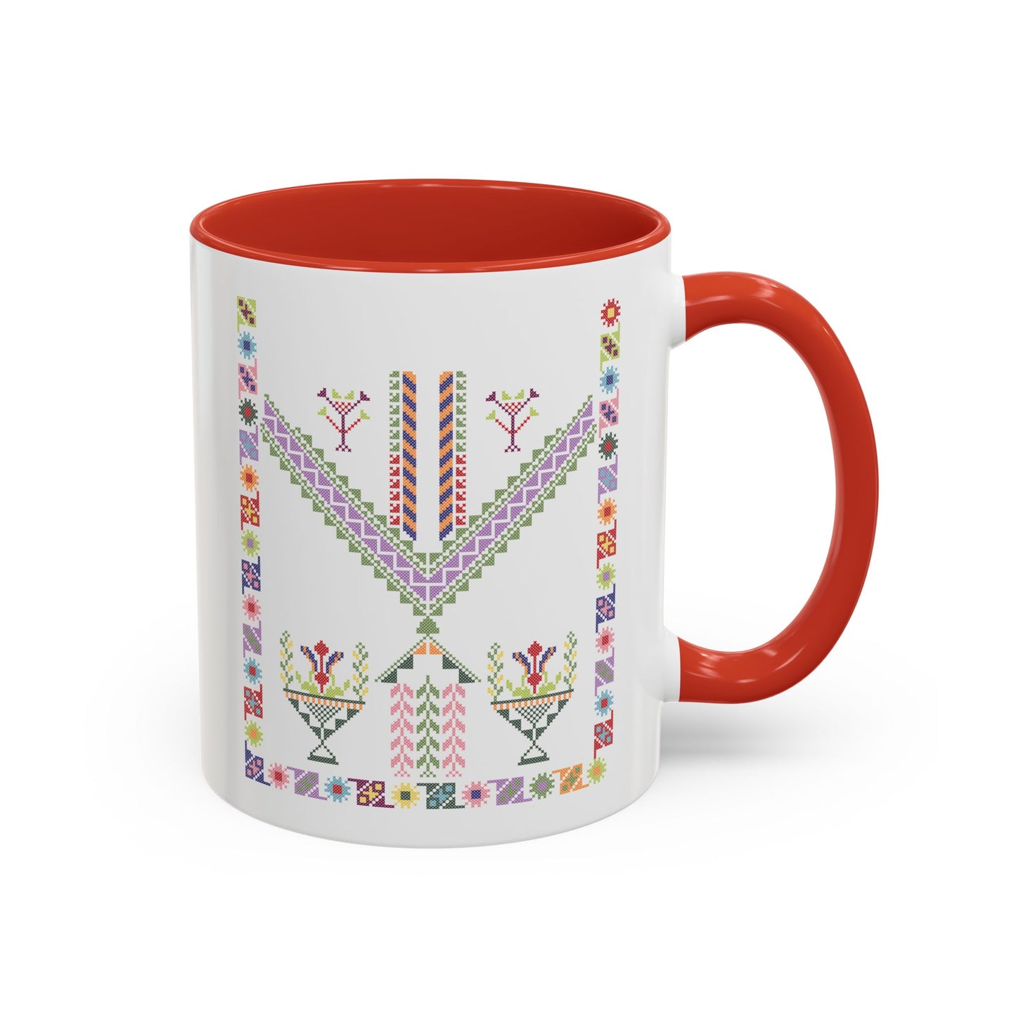 "Plant  Pot" Tulkaram Chest Panel Mug,  A Sip of Palestinian Heritage.