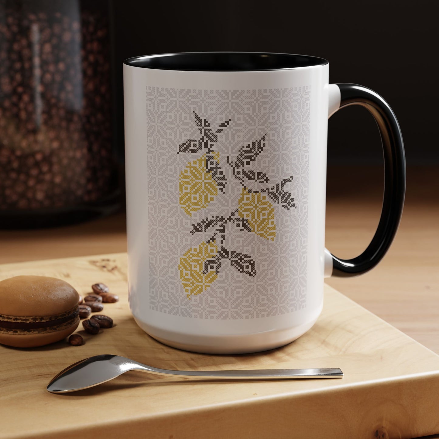 Palestinian Lemons Mug, A Sip of Palestinian Heritage.