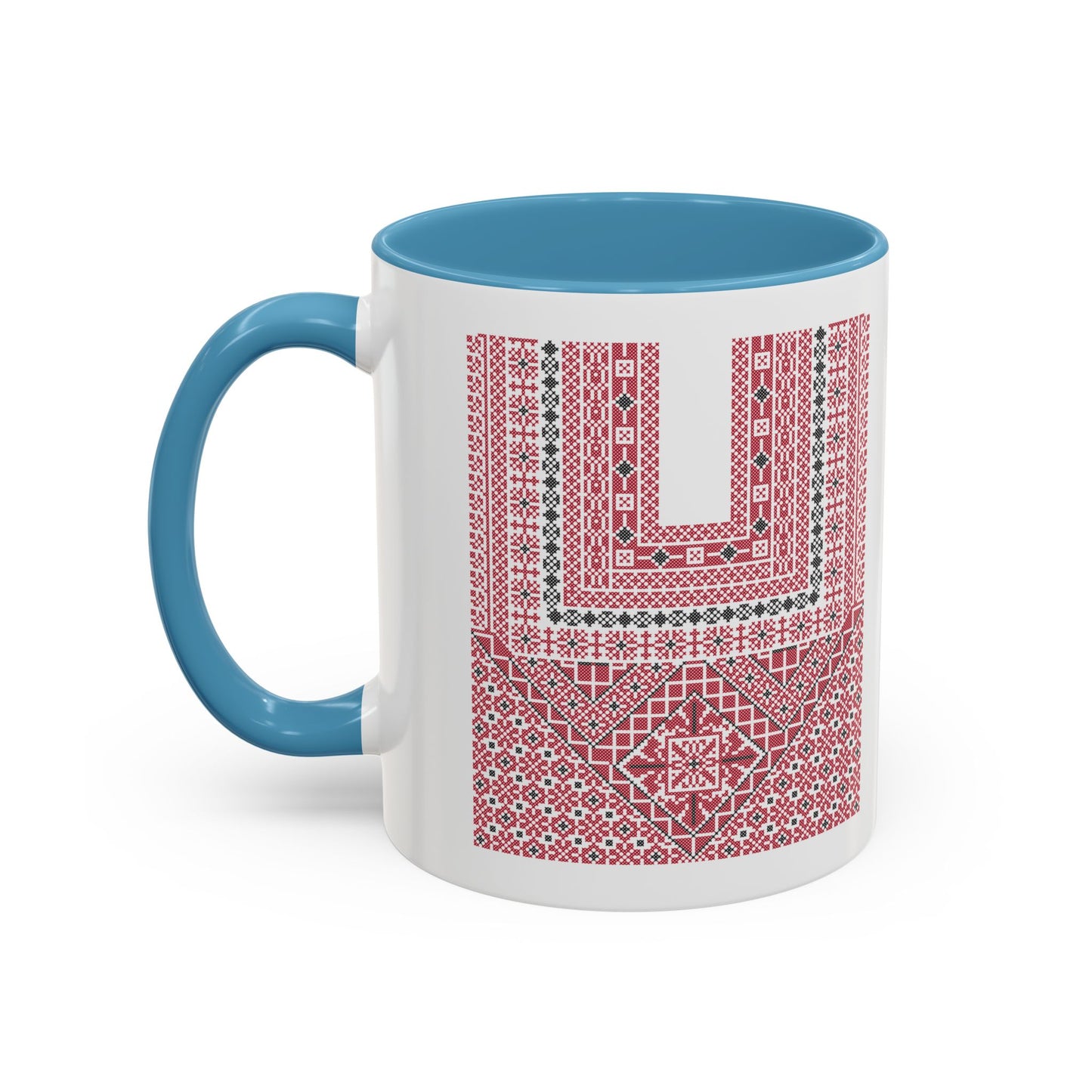 Ramallah Chest Panel, The Heritage Threads Mug (Third), A Sip of Palestinian Heritage.