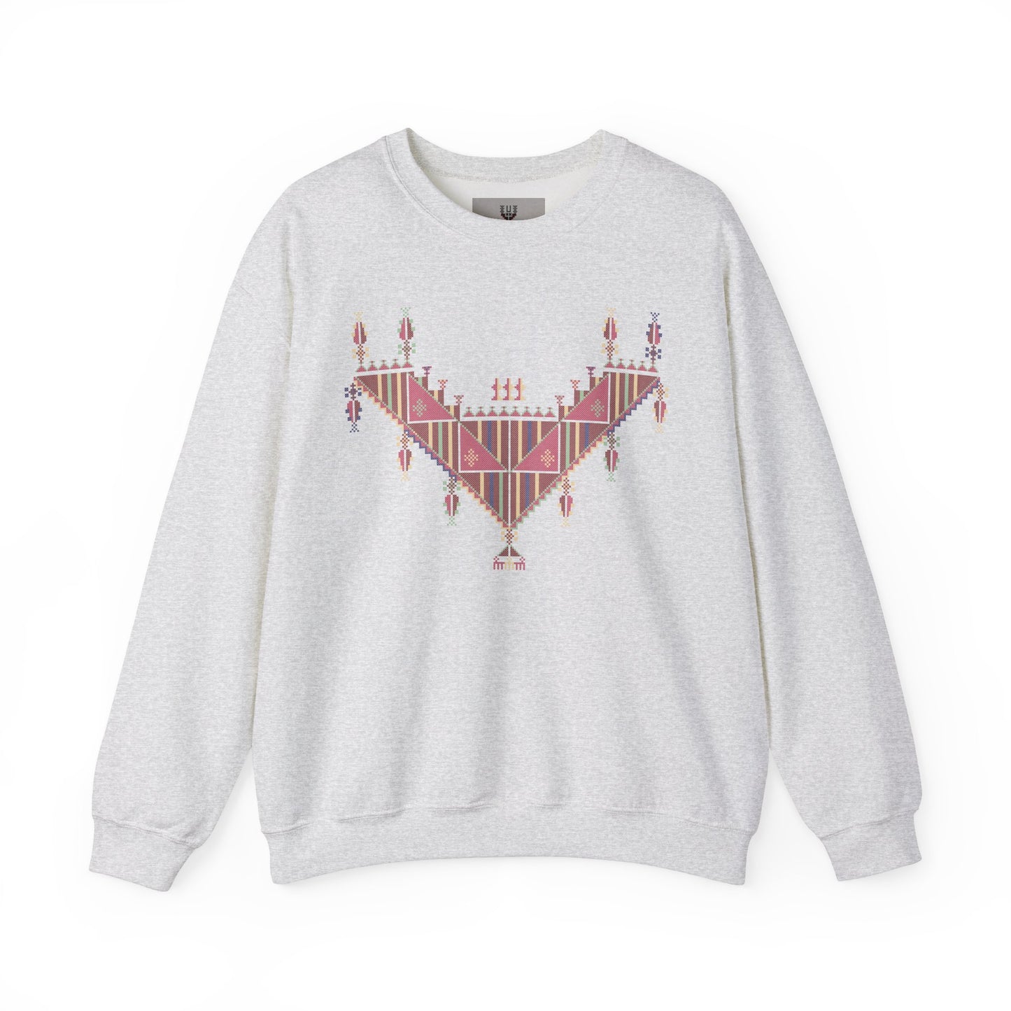 Gaza Chest Panel- Palestinian Thobe Design (3)- Crewneck Sweatshirt.