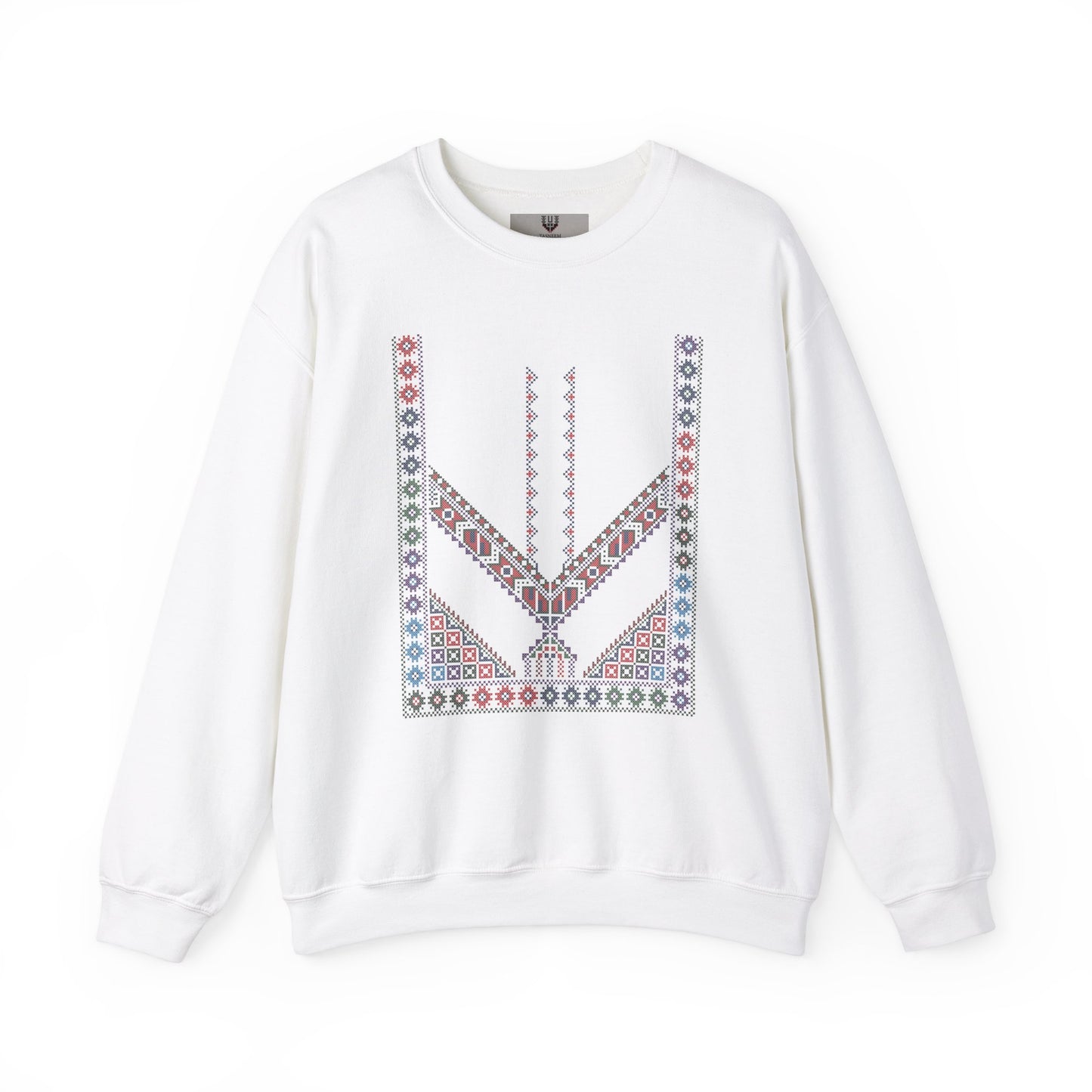 Tulkaram "Stones of the Home" Chest Panel- Palestinian Thobe Design- Crewneck Sweatshirt.