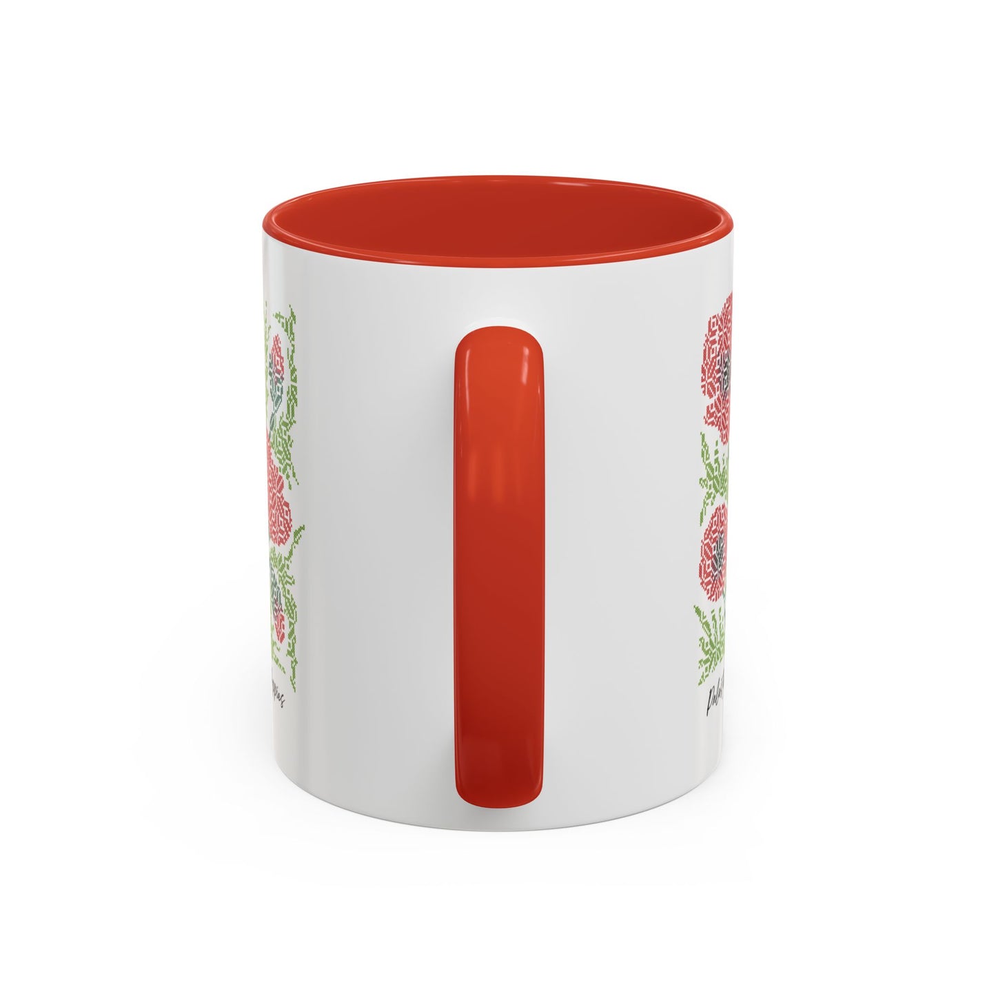 Palestinian Poppies Mug, A Sip of Palestinian Heritage.