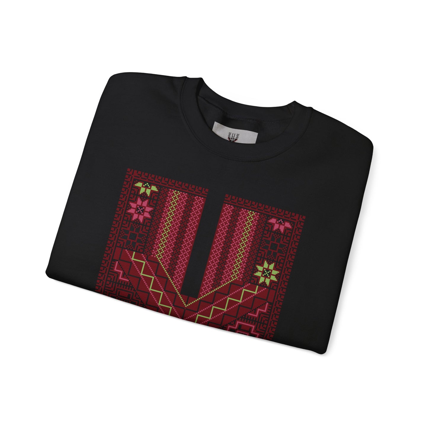 Ramallah Chest Panel- Palestinian Thobe Design (Second)- Crewneck Sweatshirt.