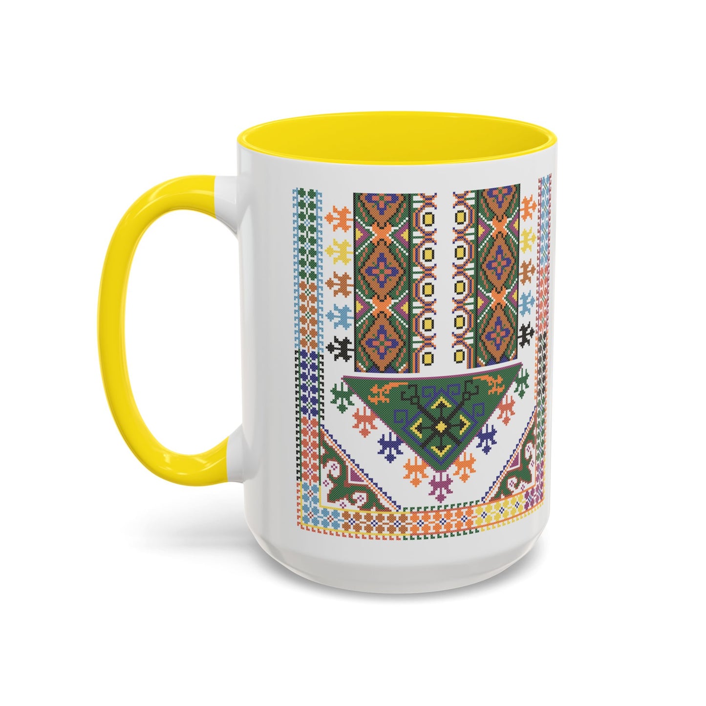 "Basil" Tulkaram Chest Panel Mug,  A Sip of Palestinian Heritage.