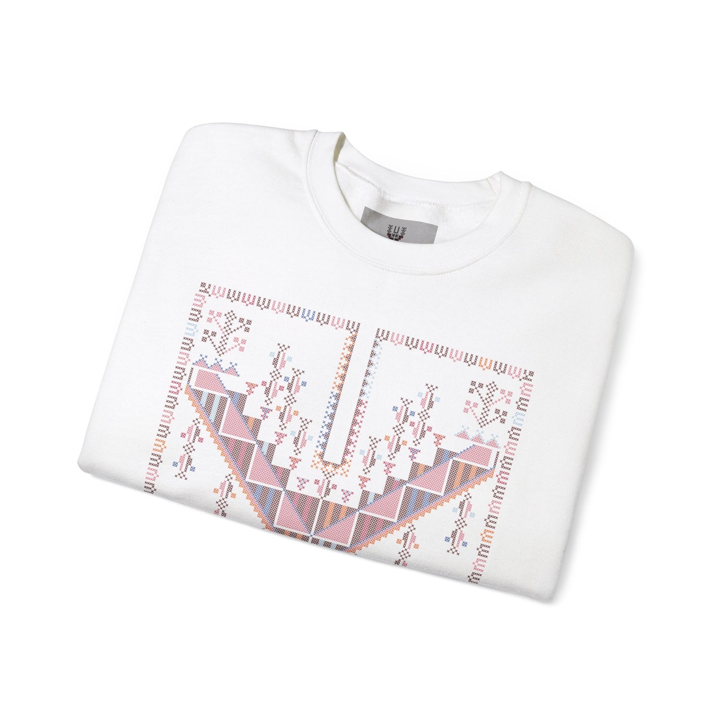 Gaza Chest Panel- Palestinian Thobe Design (1)- Crewneck Sweatshirt.