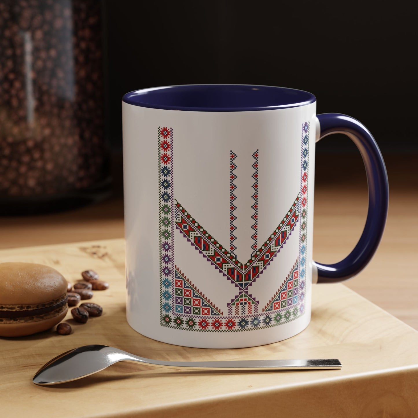 "Stones of Home" Tulkaram Chest Panel Mug,  A Sip of Palestinian Heritage.