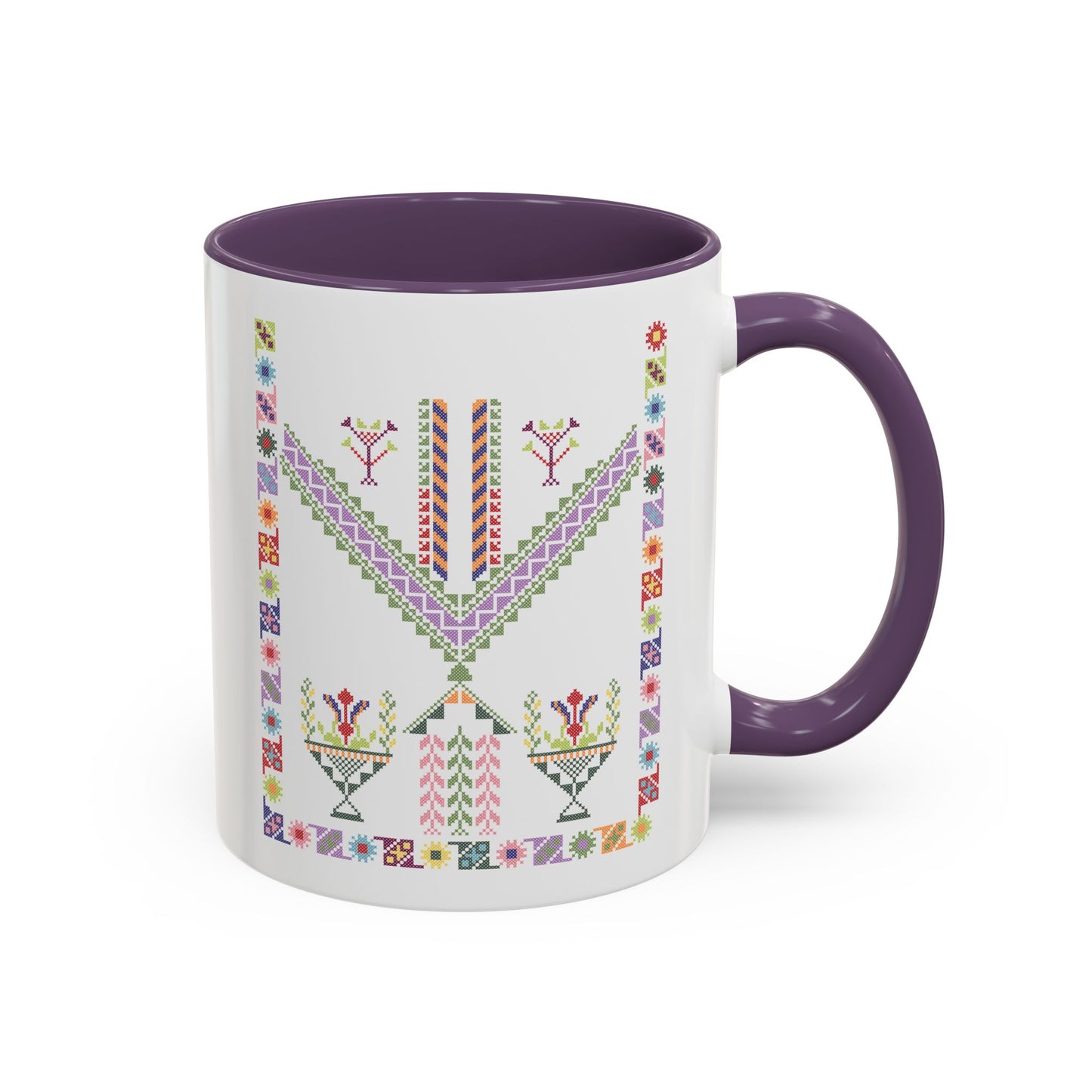 "Plant  Pot" Tulkaram Chest Panel Mug,  A Sip of Palestinian Heritage.