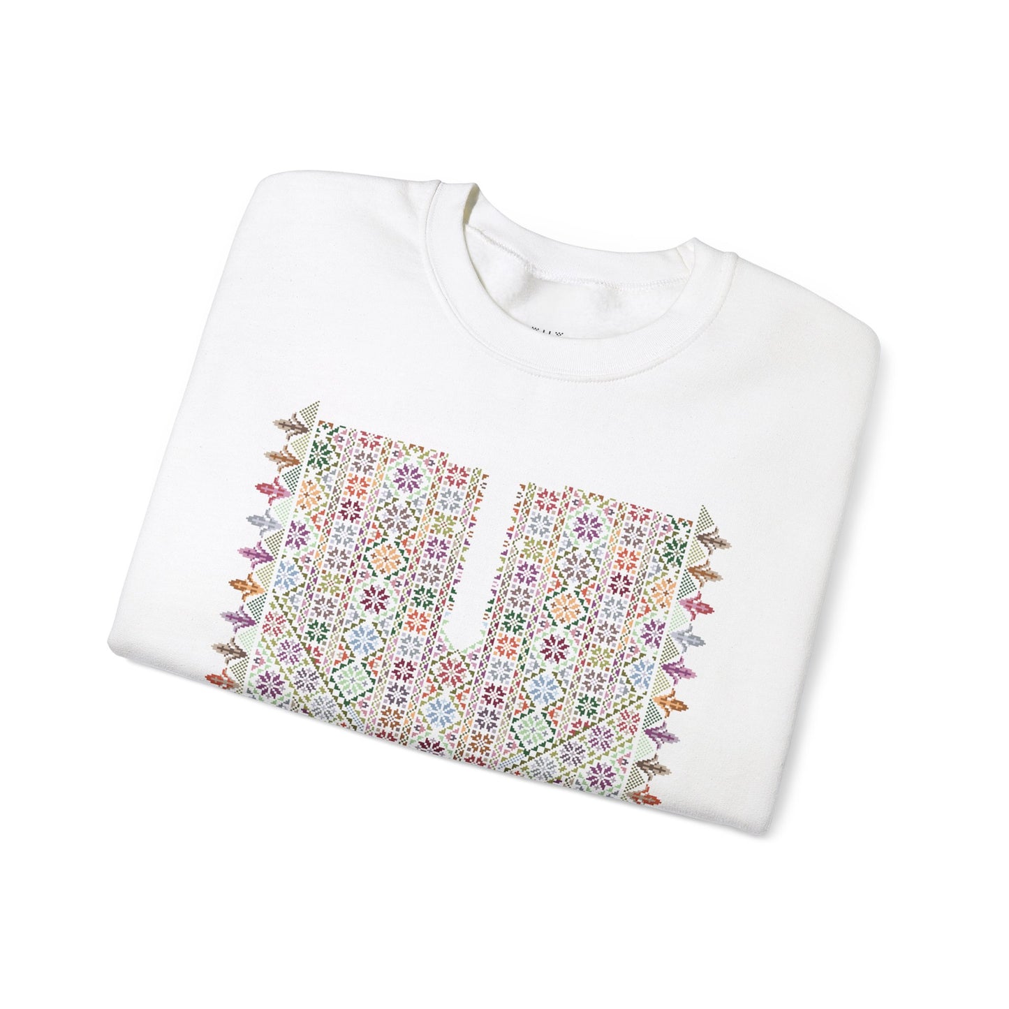 Hebron Garden "Floral" Chest Panel- Palestinian Thobe Design- Crewneck Sweatshirt.