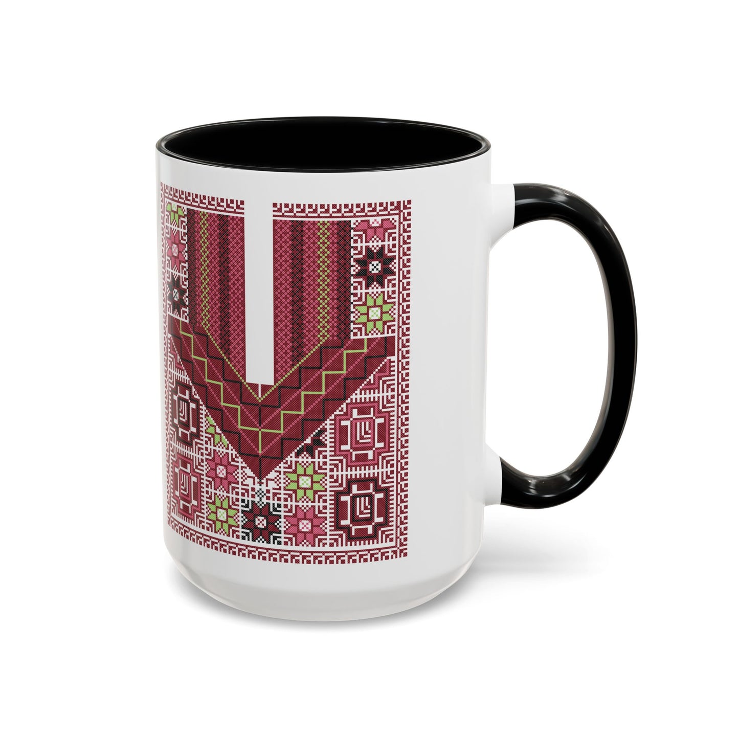 Ramallah Chest Panel, The Heritage Threads Mug (Second), A Sip of Palestinian Heritage.