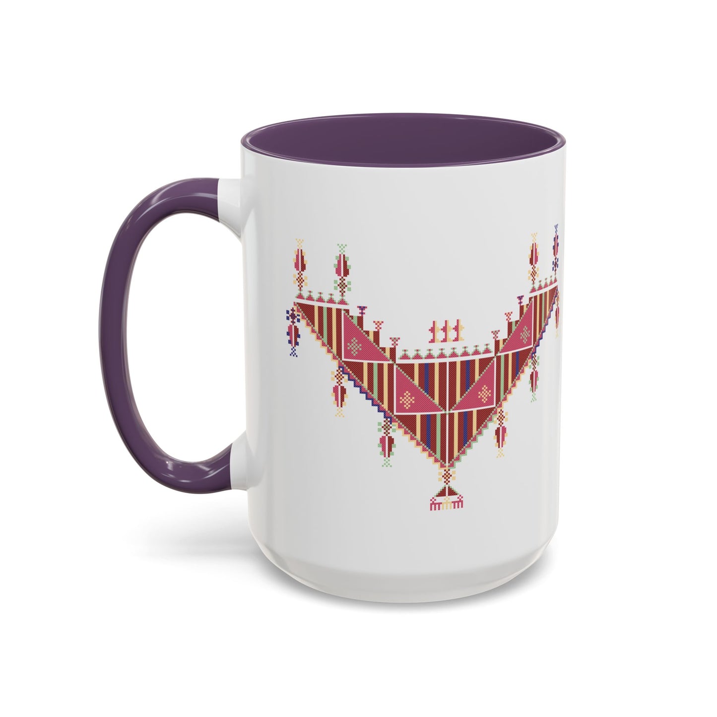 Gaza Chest Panel Mugs, old thobe (3), A Sip of Palestinian Heritage.