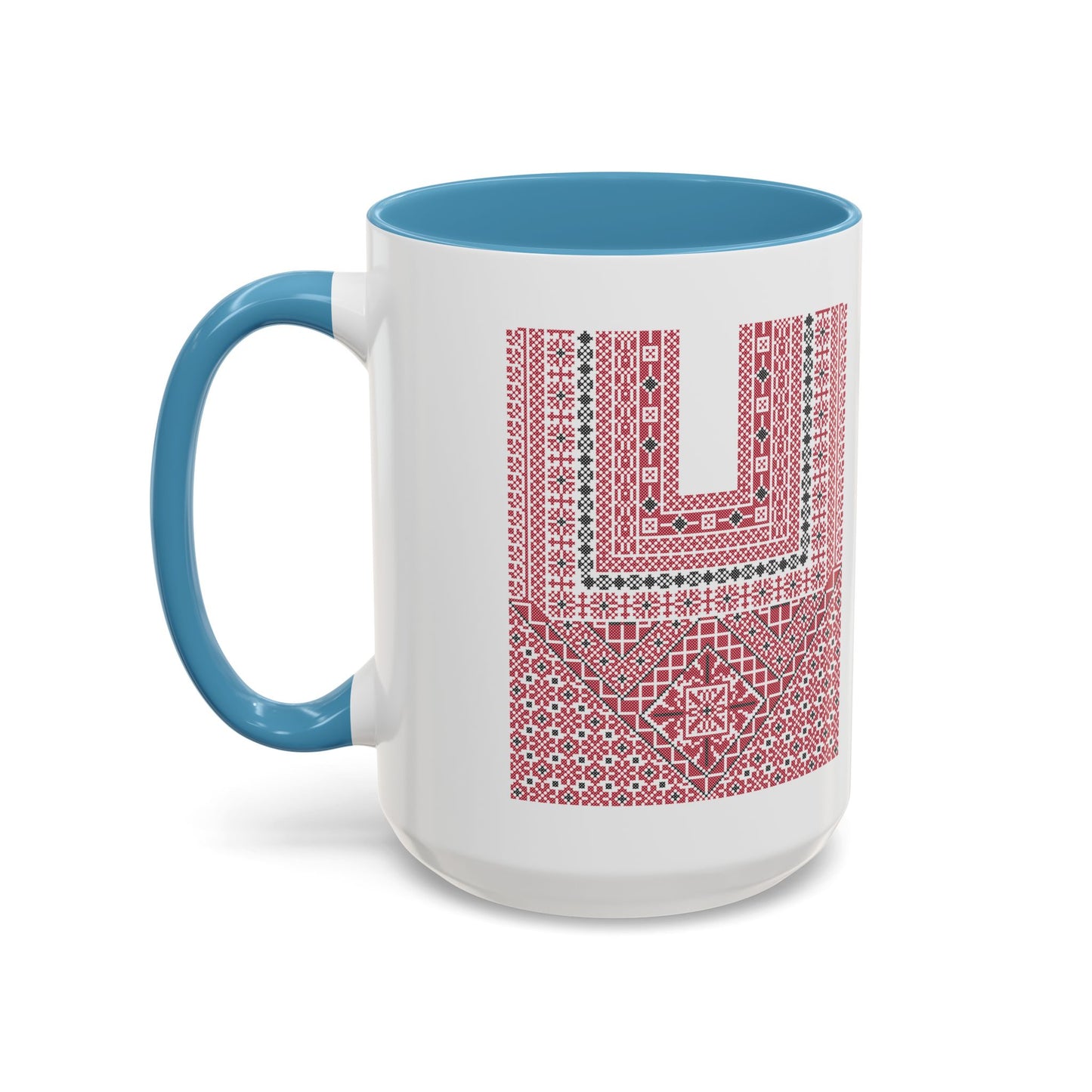 Ramallah Chest Panel, The Heritage Threads Mug (Third), A Sip of Palestinian Heritage.