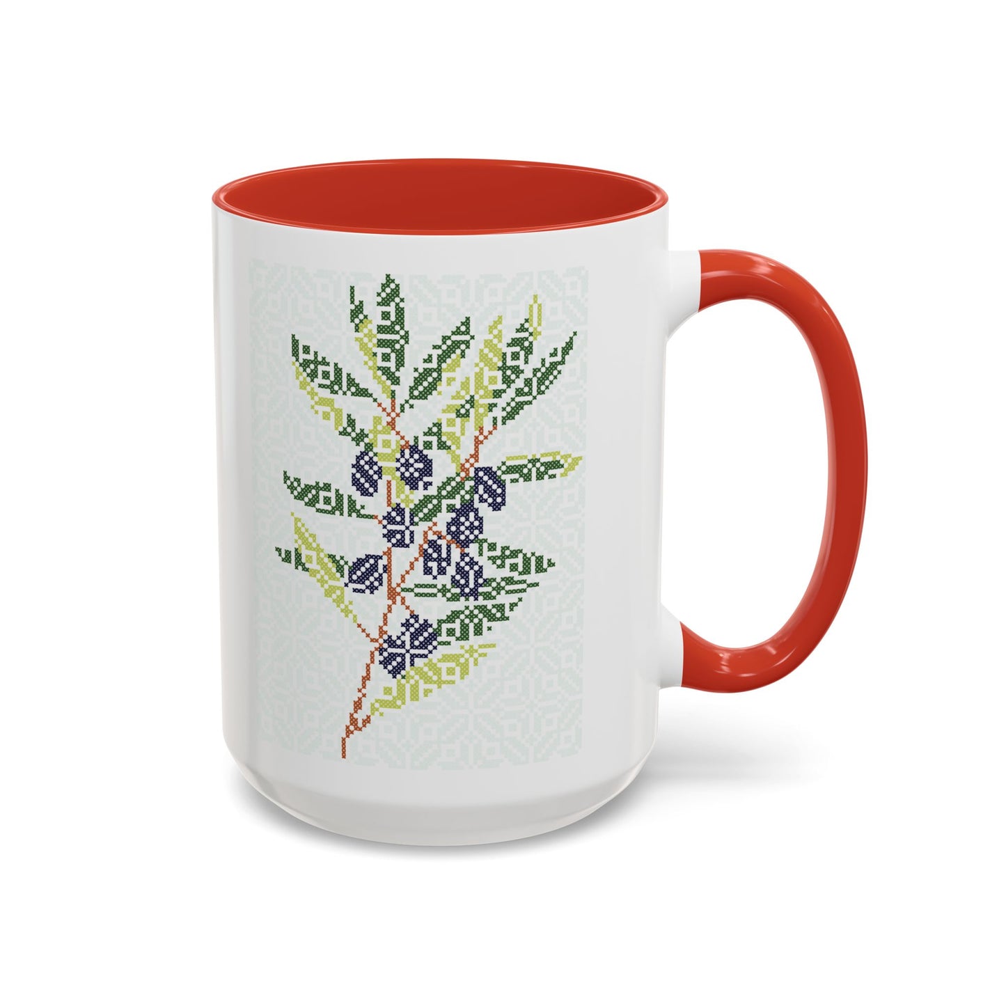 Palestinian Olive Branch Mug, A Sip of Palestinian Heritage.