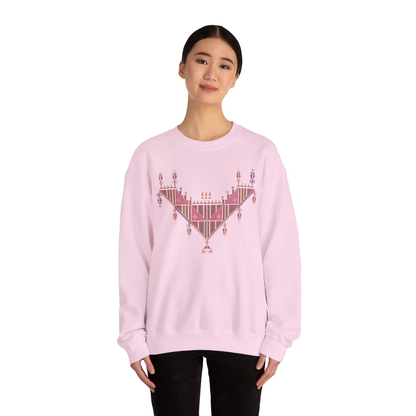 Gaza Chest Panel- Palestinian Thobe Design (3)- Crewneck Sweatshirt.