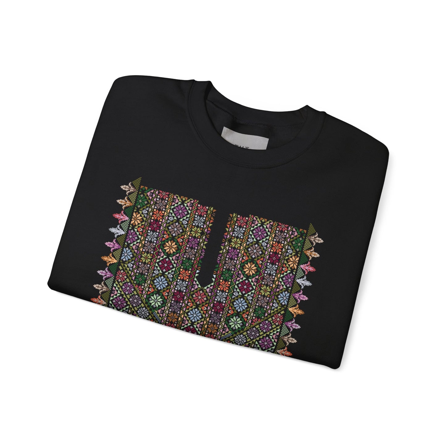 Hebron Garden "Floral" Chest Panel- Palestinian Thobe Design- Crewneck Sweatshirt.