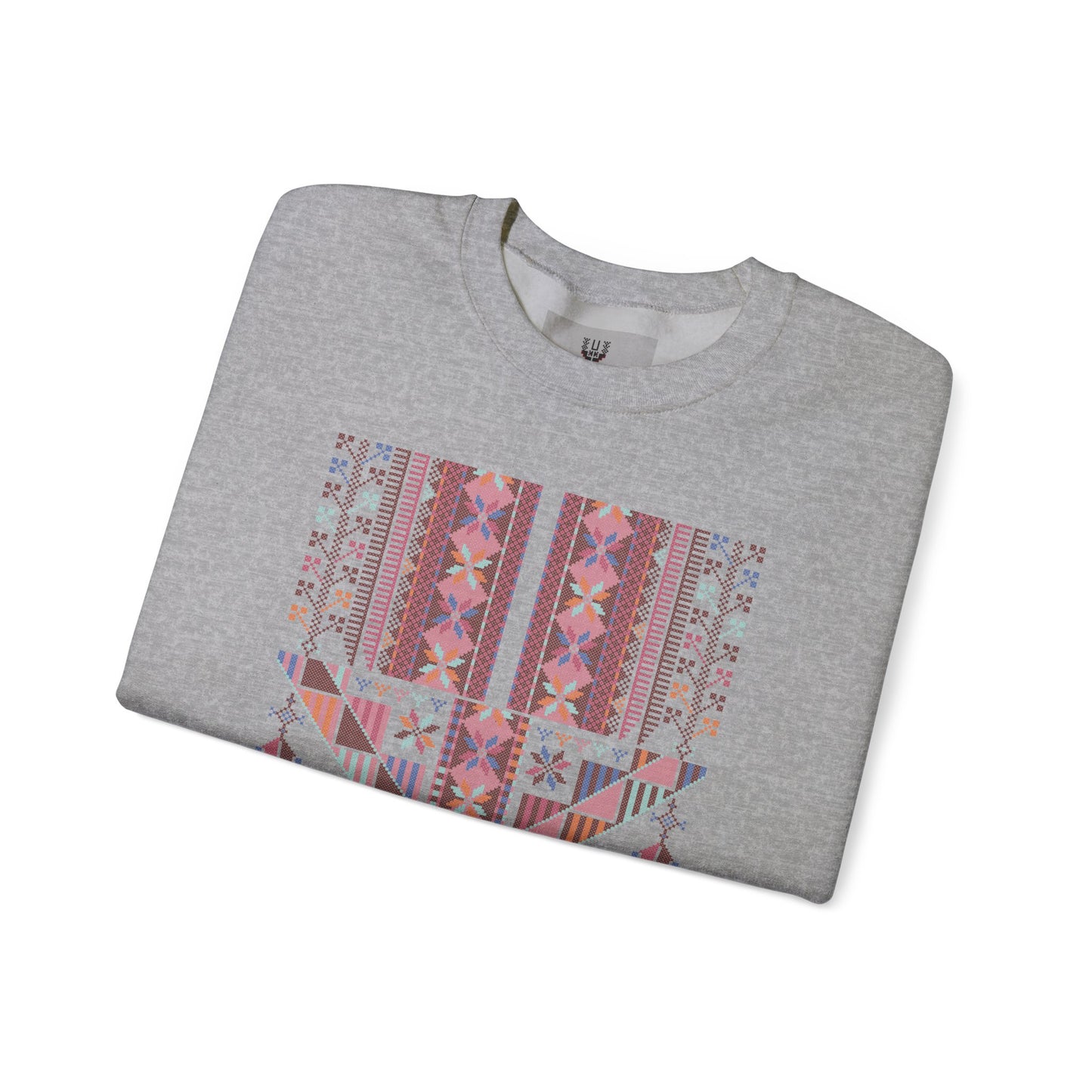 Gaza Chest Panel- Palestinian Thobe Design (2)- Crewneck Sweatshirt.