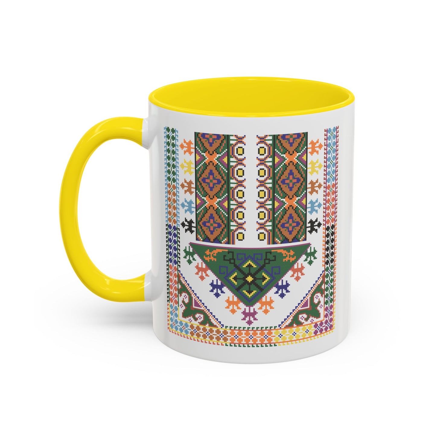 "Basil" Tulkaram Chest Panel Mug,  A Sip of Palestinian Heritage.