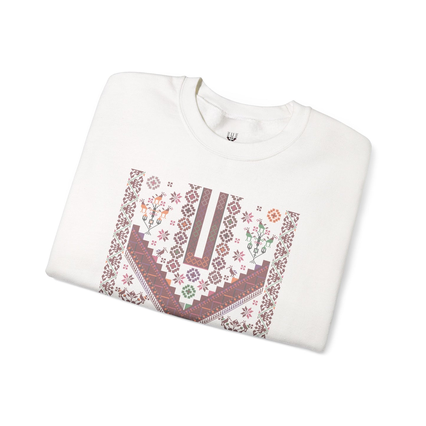 Jersulem Chest Panel- Palestinian Thobe Design (Lifta and Deir Yaseen)- Crewneck Sweatshirt.