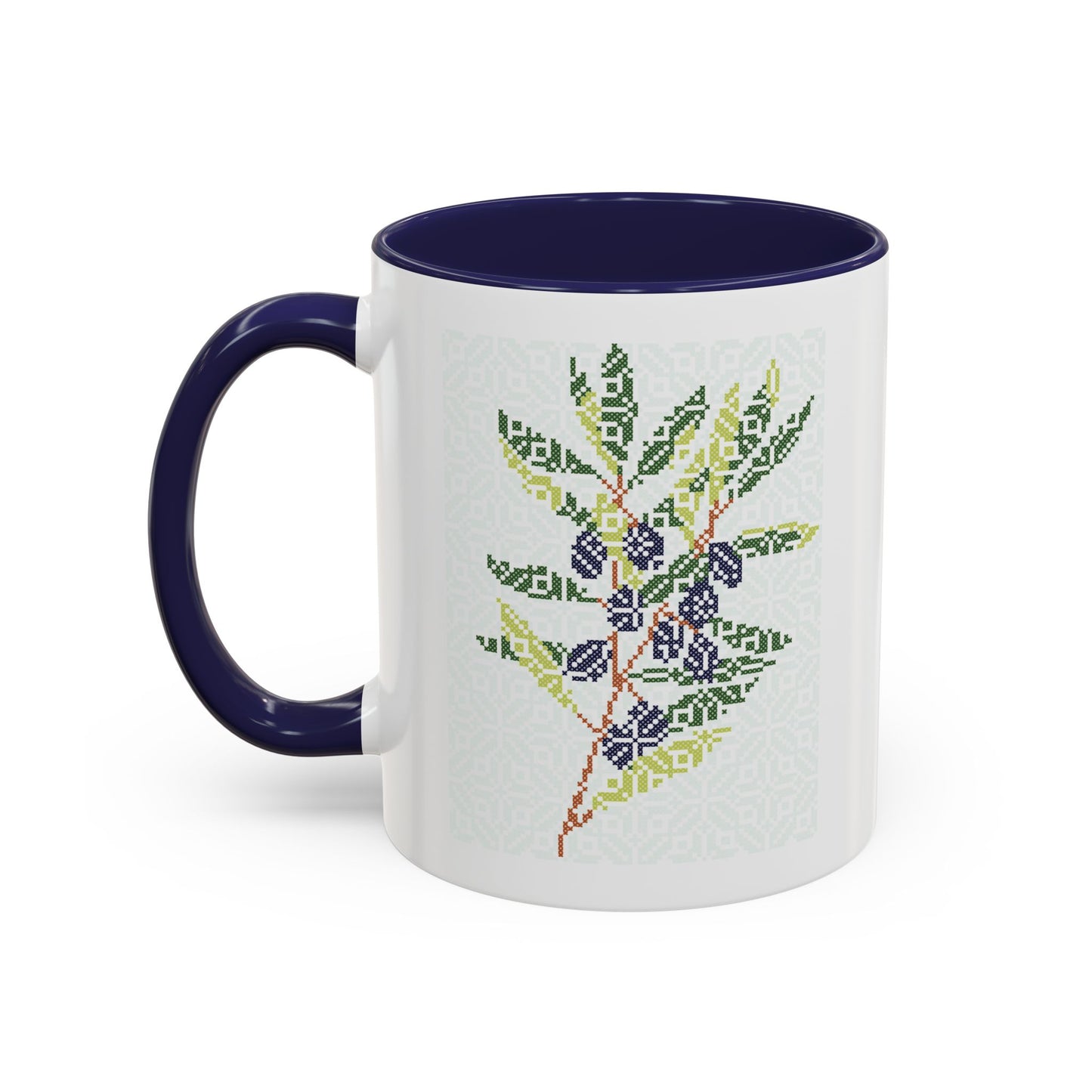 Palestinian Olive Branch Mug, A Sip of Palestinian Heritage.