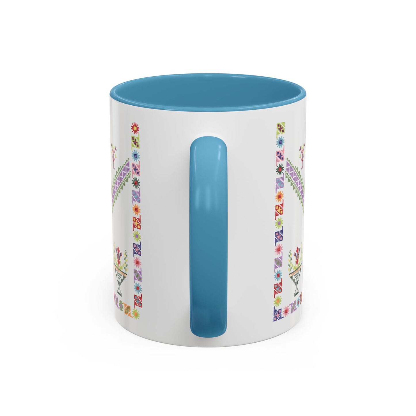 "Plant  Pot" Tulkaram Chest Panel Mug,  A Sip of Palestinian Heritage.